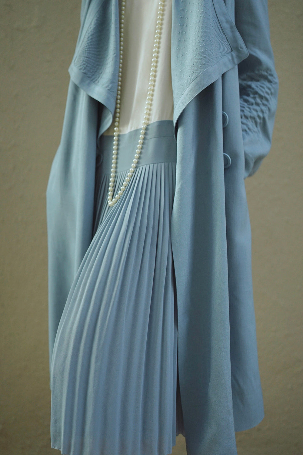 1920s|Color-Block Pleated Slip Dress