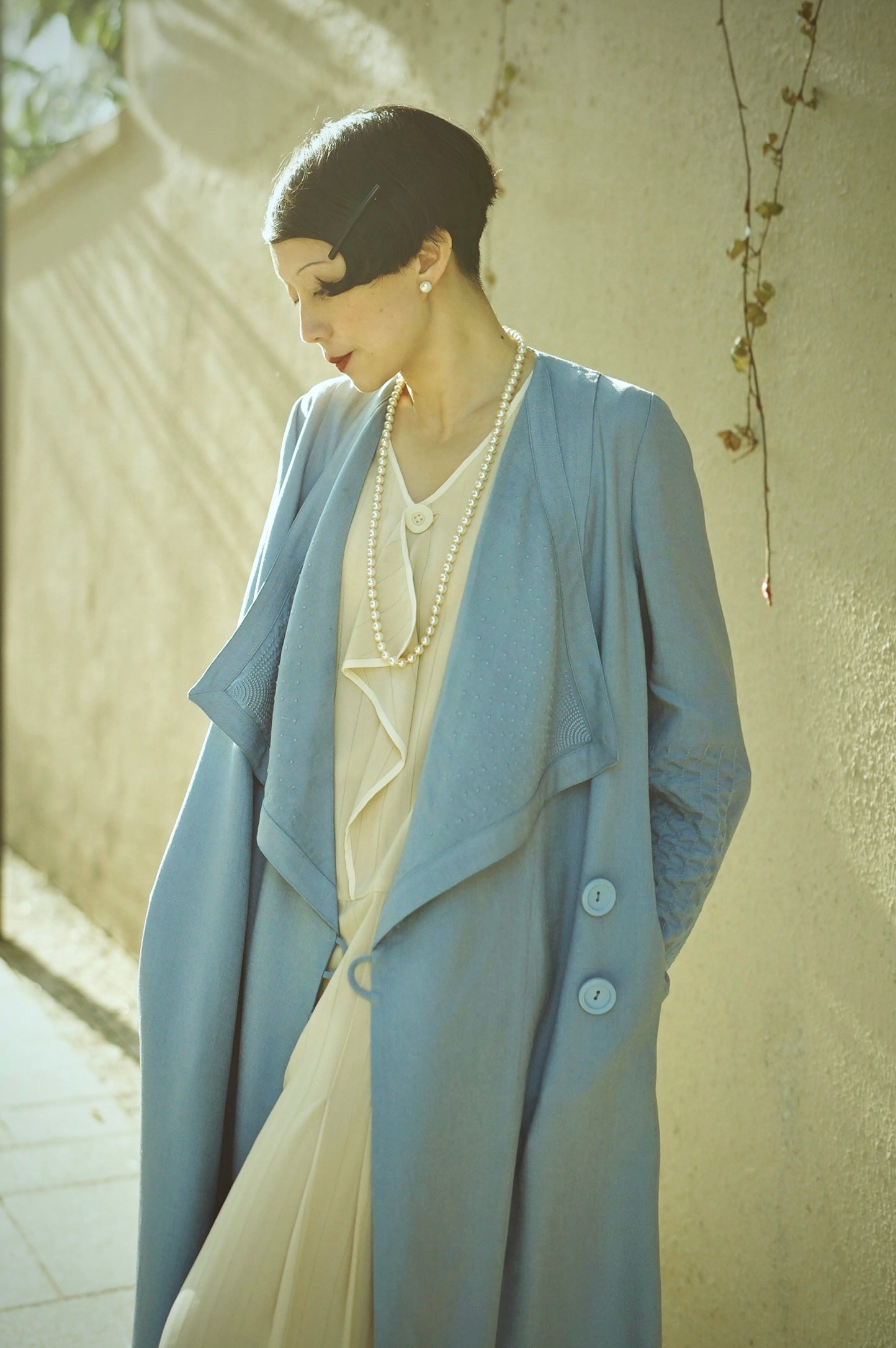 1920s|Sleeveless sash dress