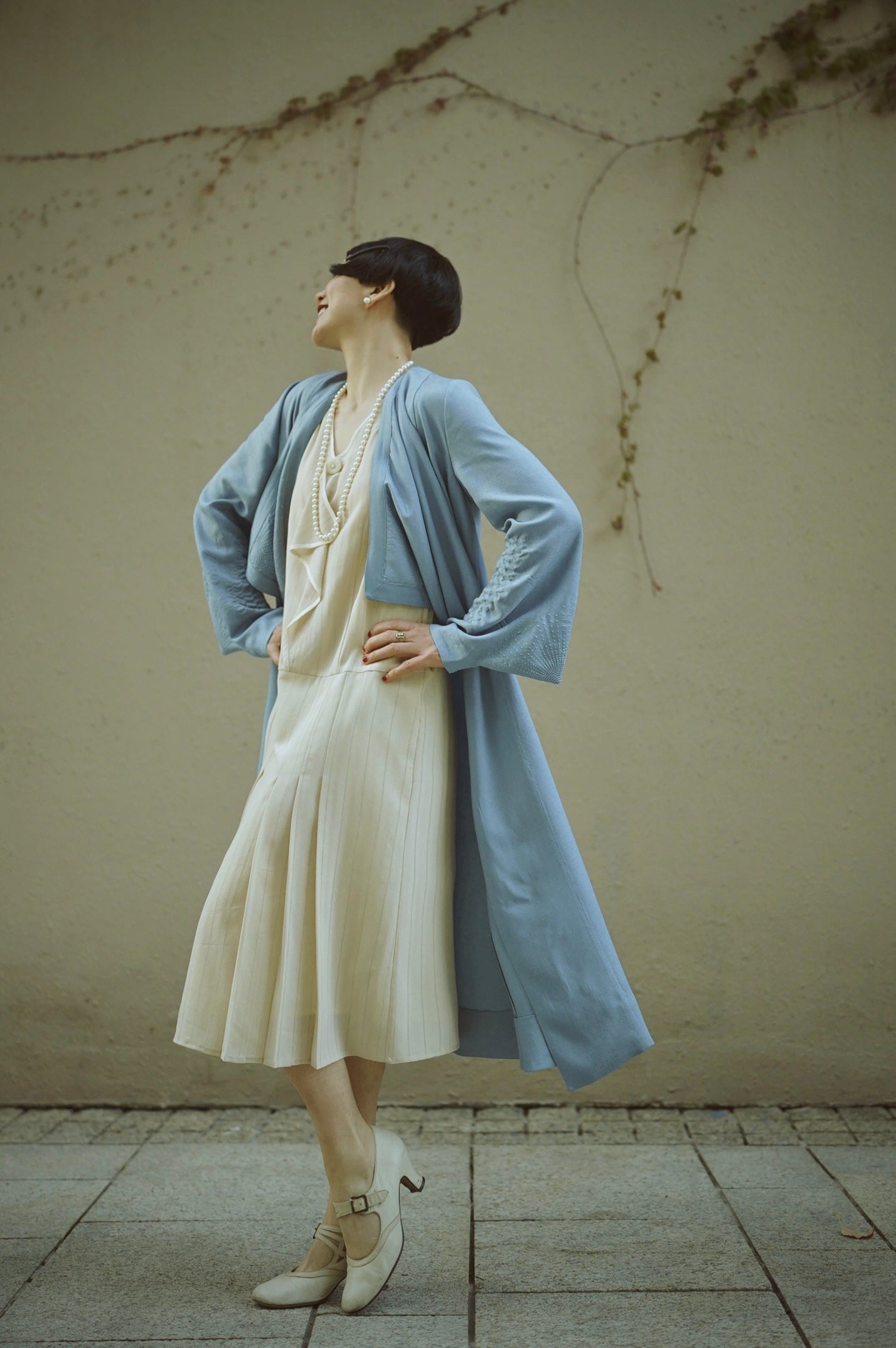 1920s|Sleeveless sash dress