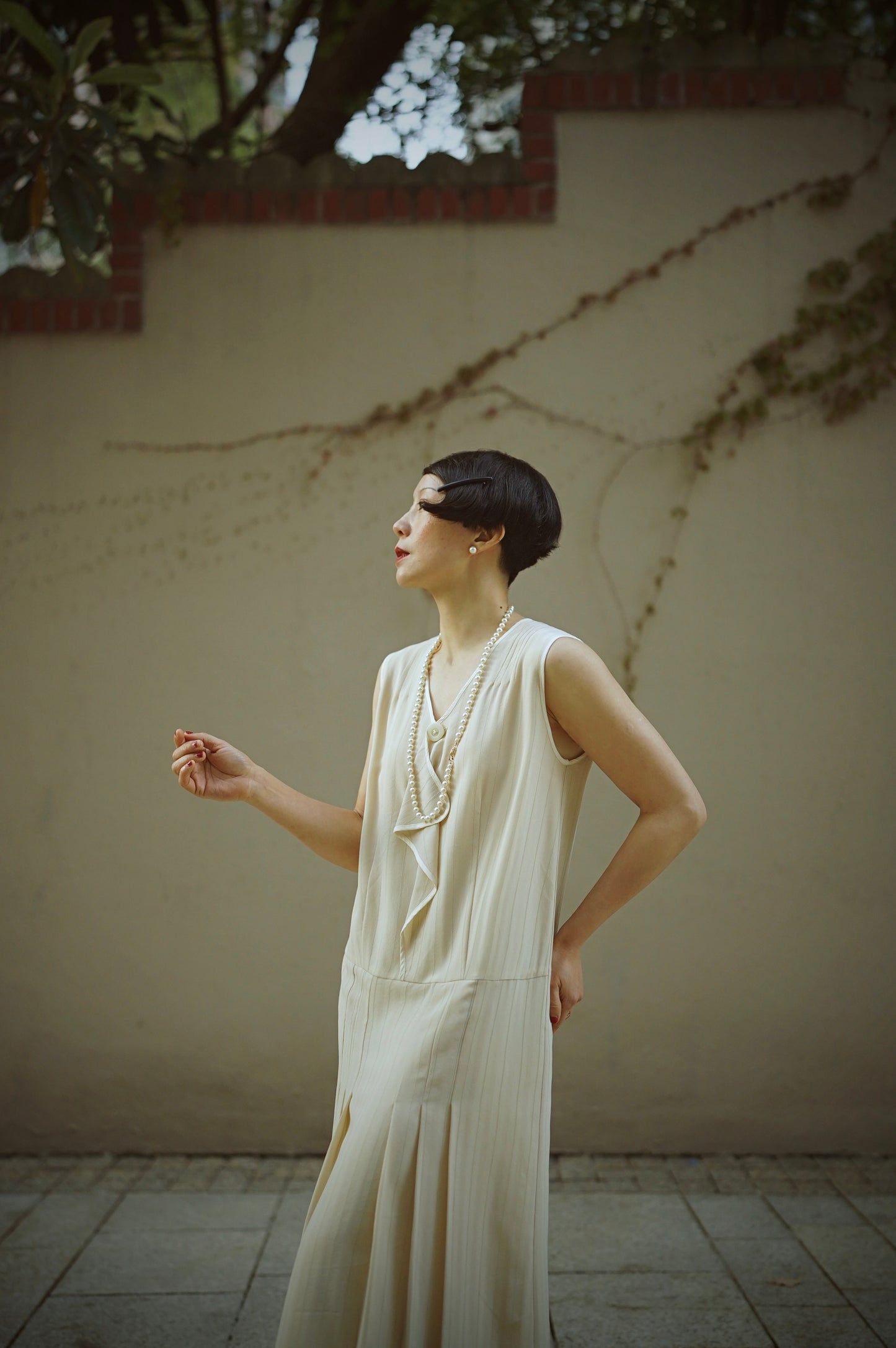 1920s|Sleeveless sash dress