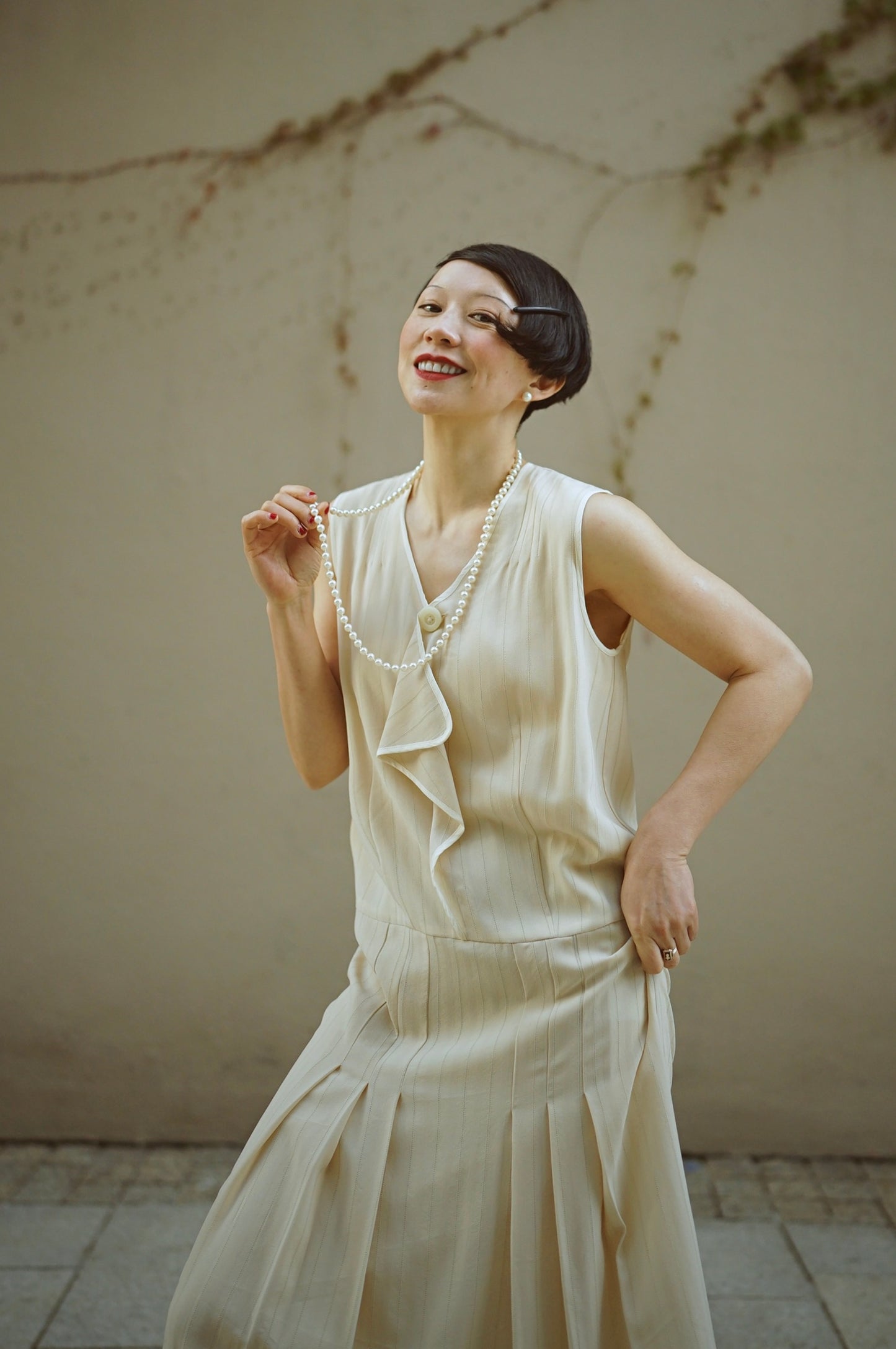 1920s|Sleeveless sash dress