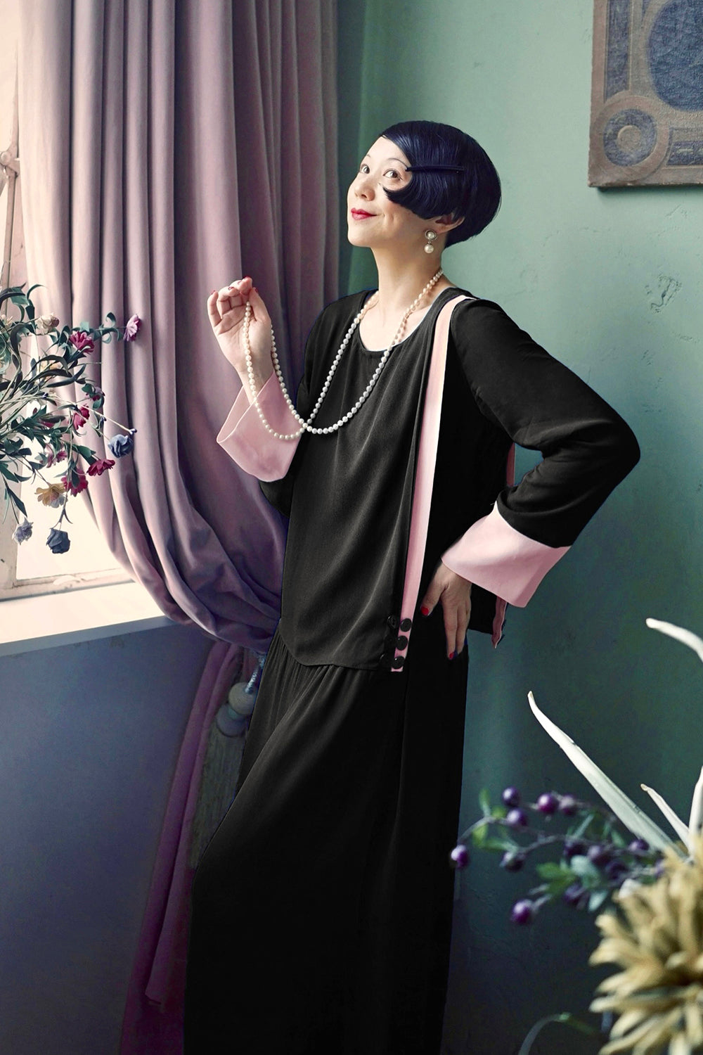 1920s|Color-Block Day Dress
