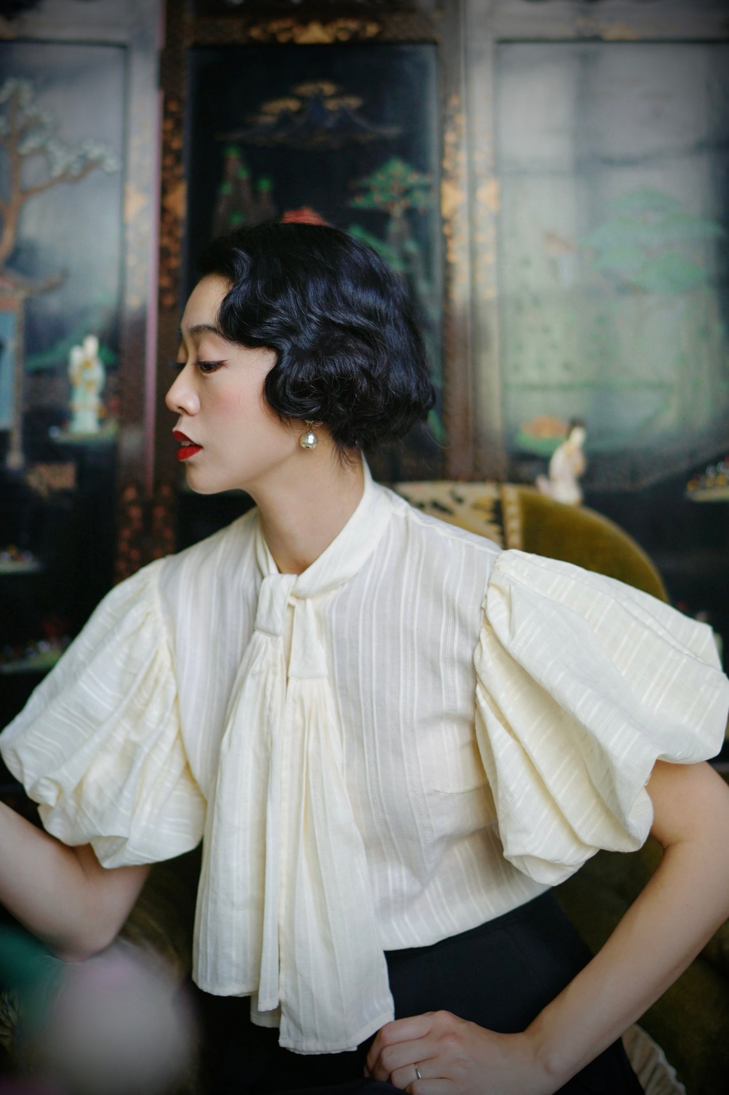1930s|Classic lantern sleeve shirt