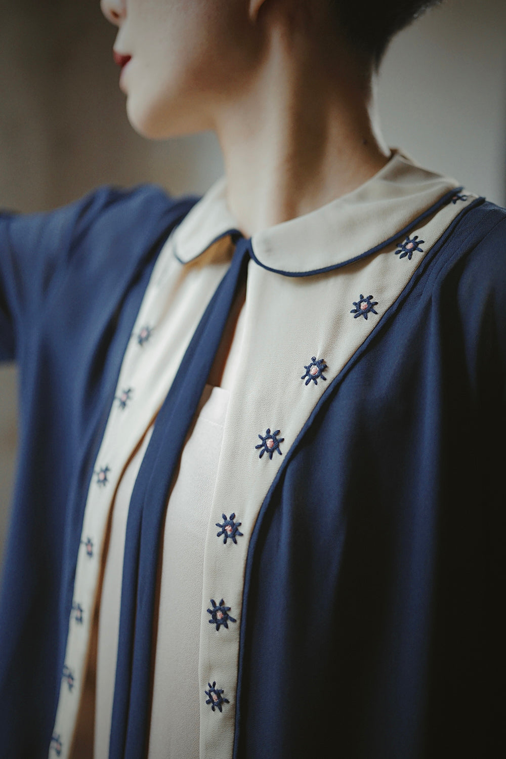 1920s|Hand-embroidered Chiffon Two-Piece Set