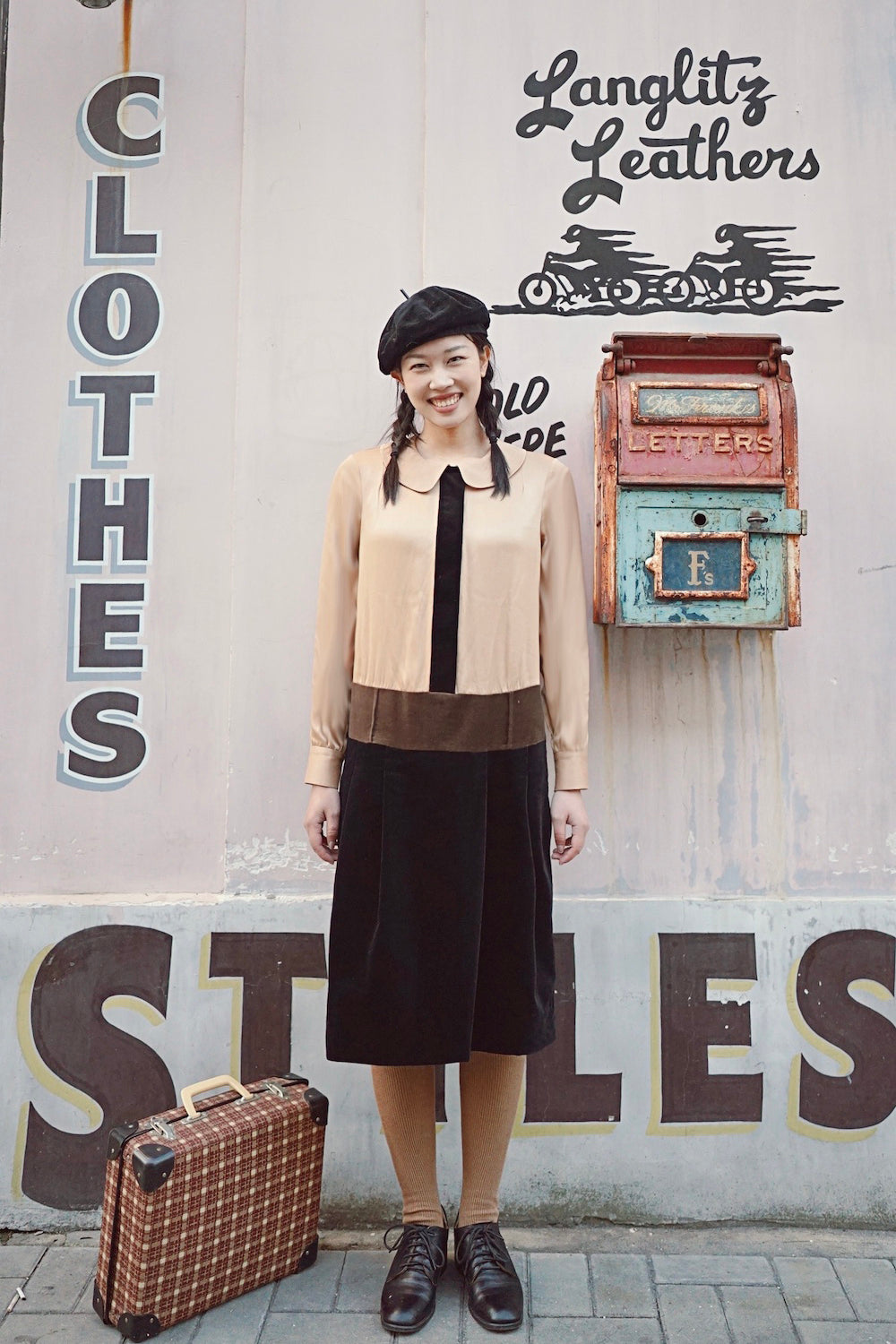 1920s|Peter Pan Collar Velvet Two-Piece Set
