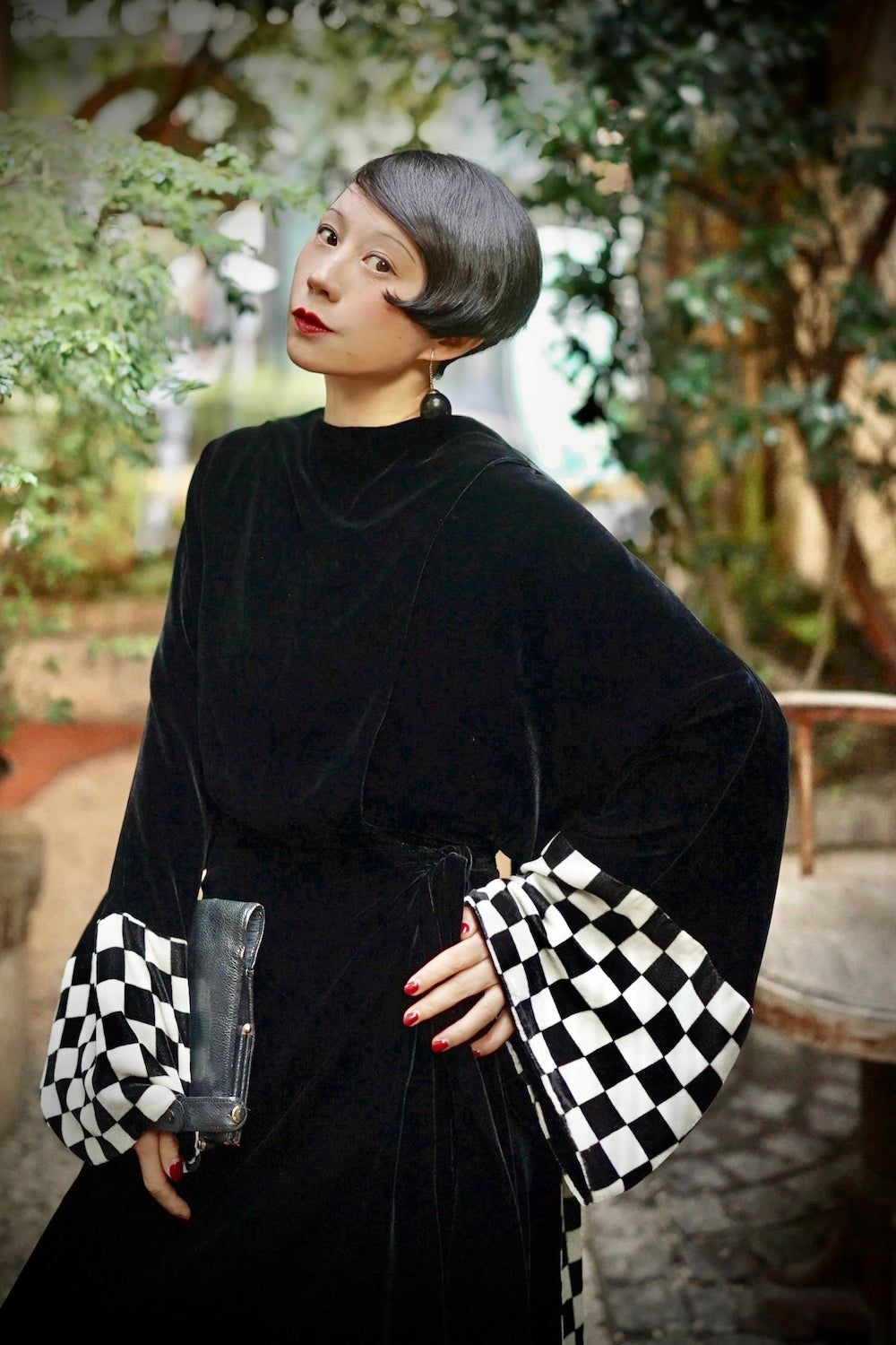 1920s|Checkered ribbon Opera Coat