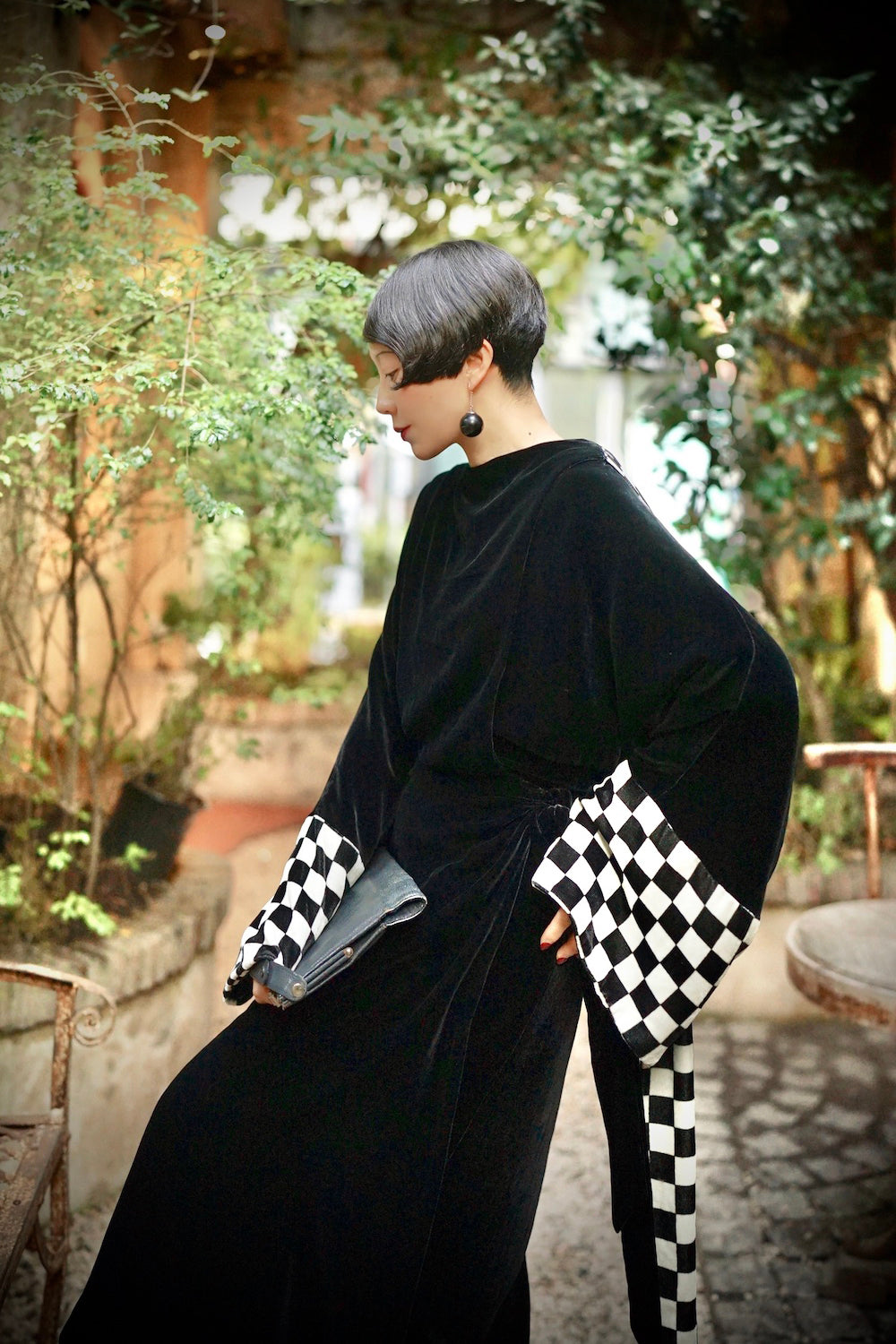 1920s|Checkered ribbon Opera Coat