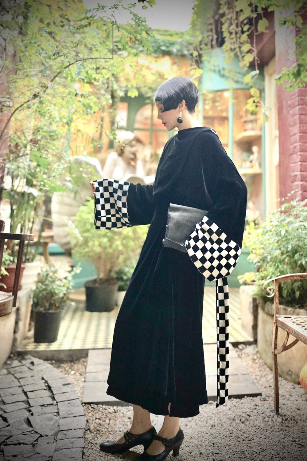1920s|Checkered ribbon Opera Coat