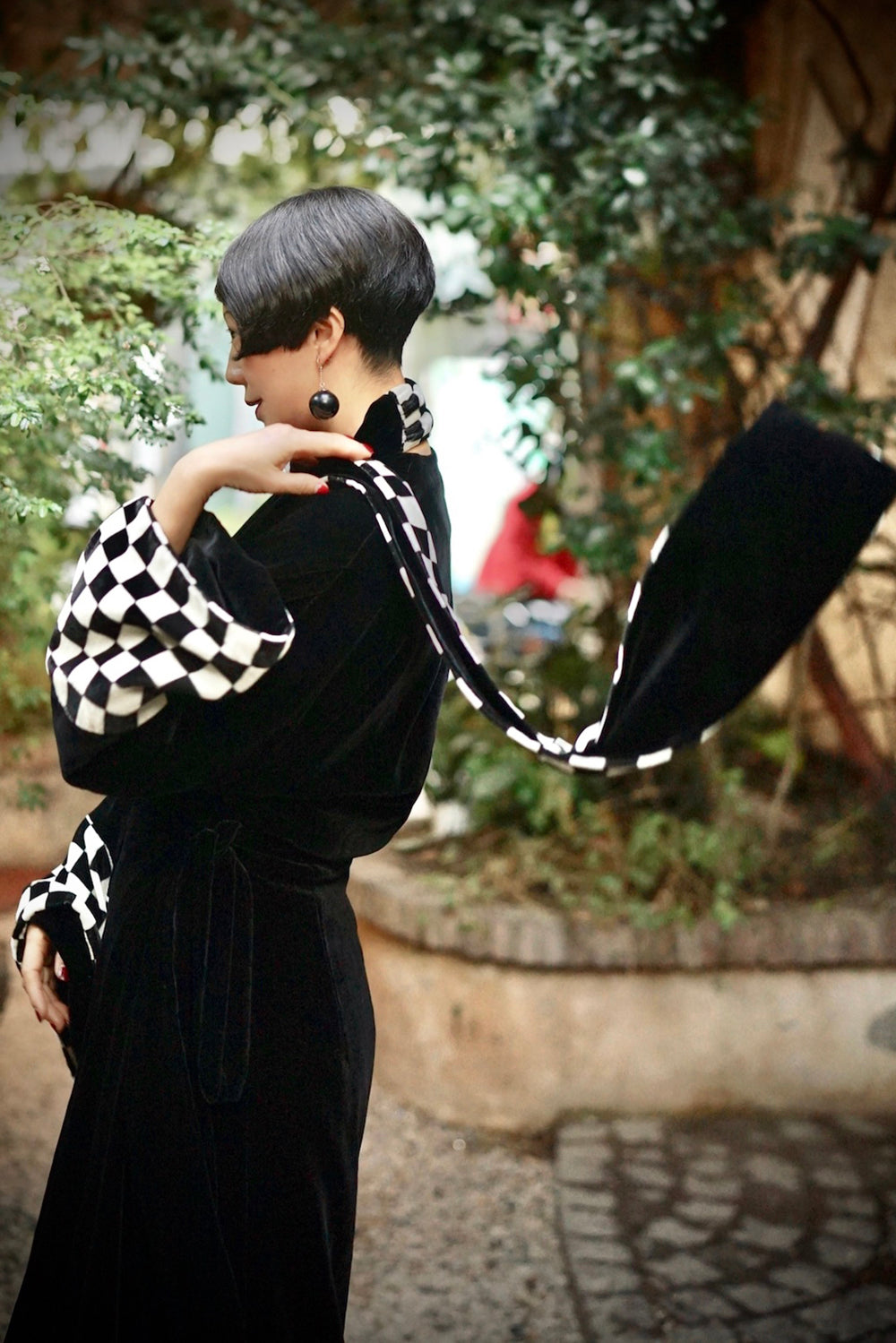 1920s|Checkered ribbon Opera Coat