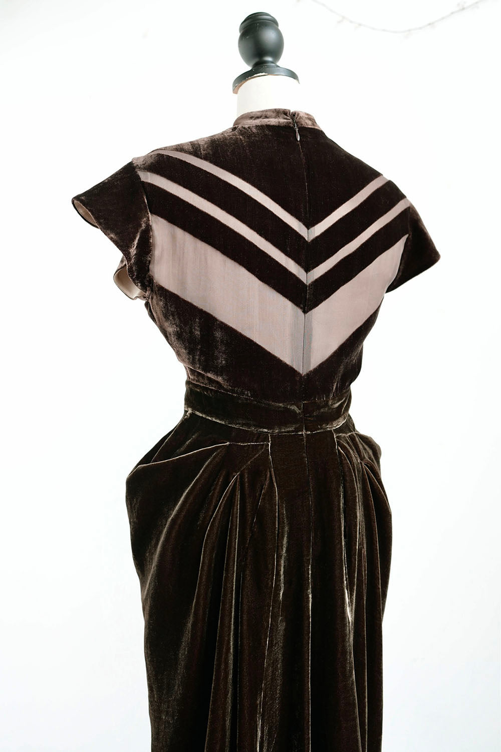 1930s|Art Deco Brown Velvet Goddess Dress