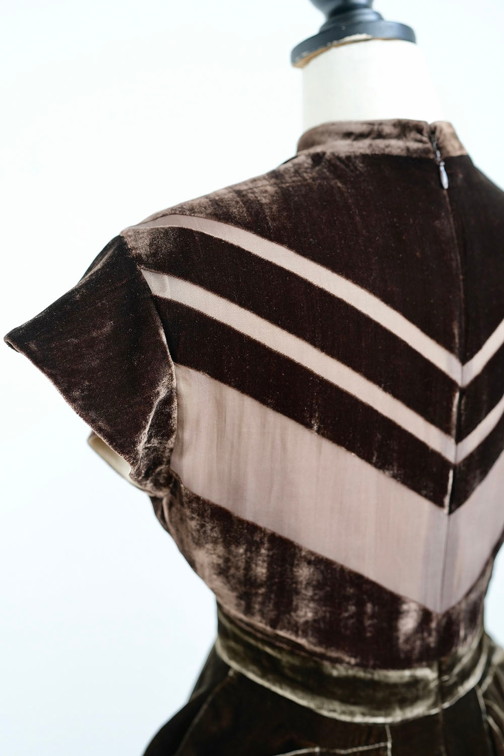 1930s|Art Deco Brown Velvet Goddess Dress
