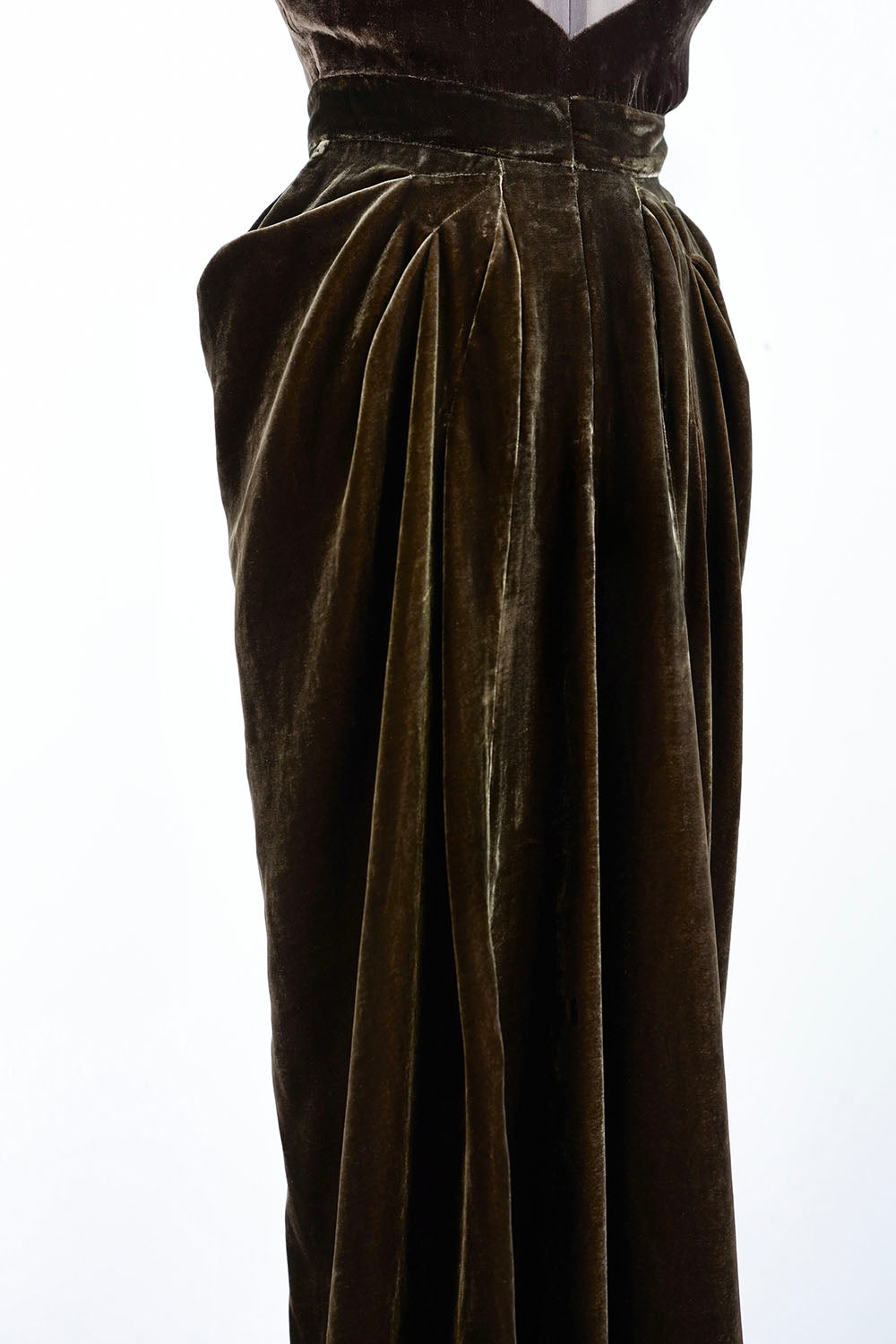1930s|Art Deco Brown Velvet Goddess Dress