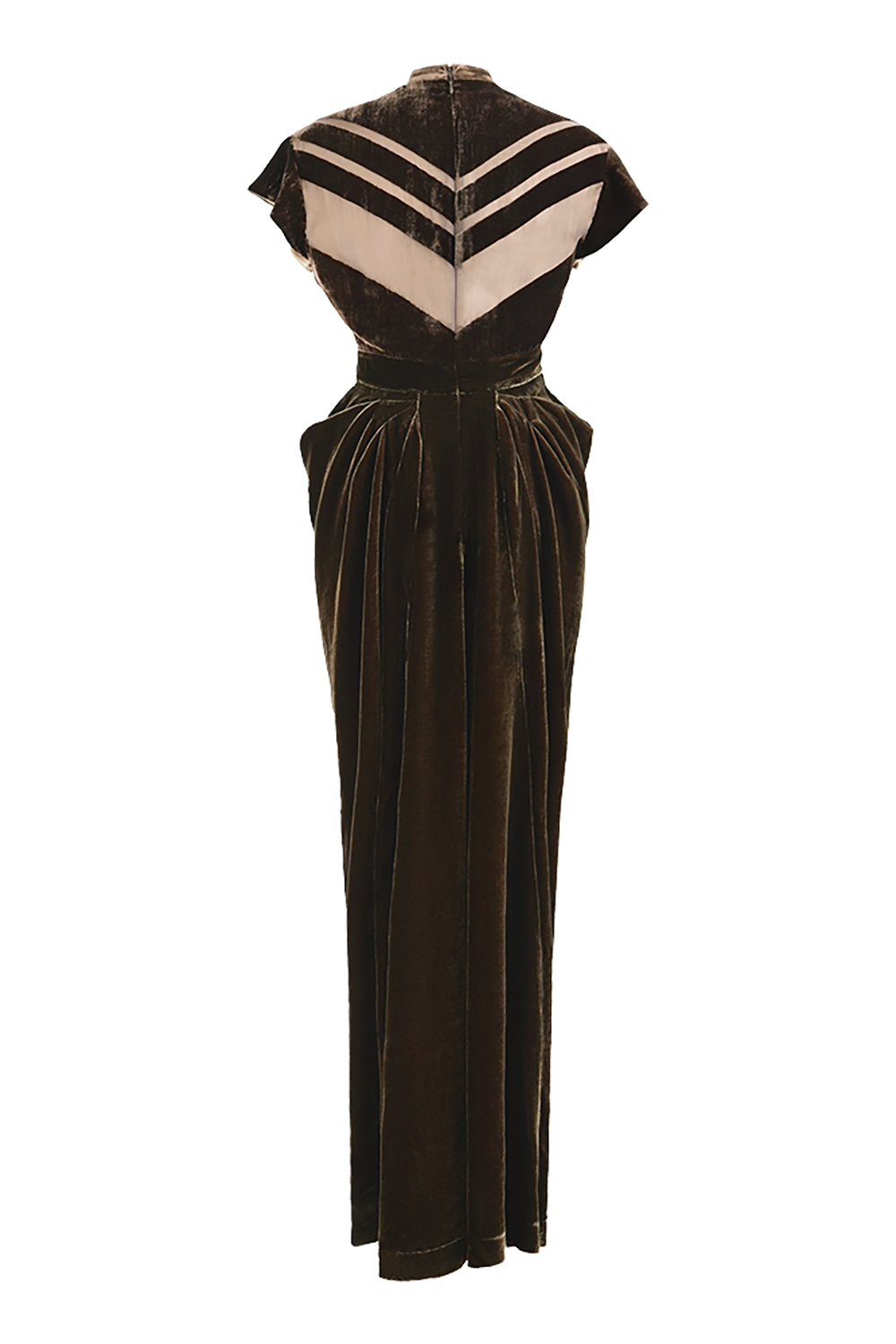1930s|Art Deco Brown Velvet Goddess Dress