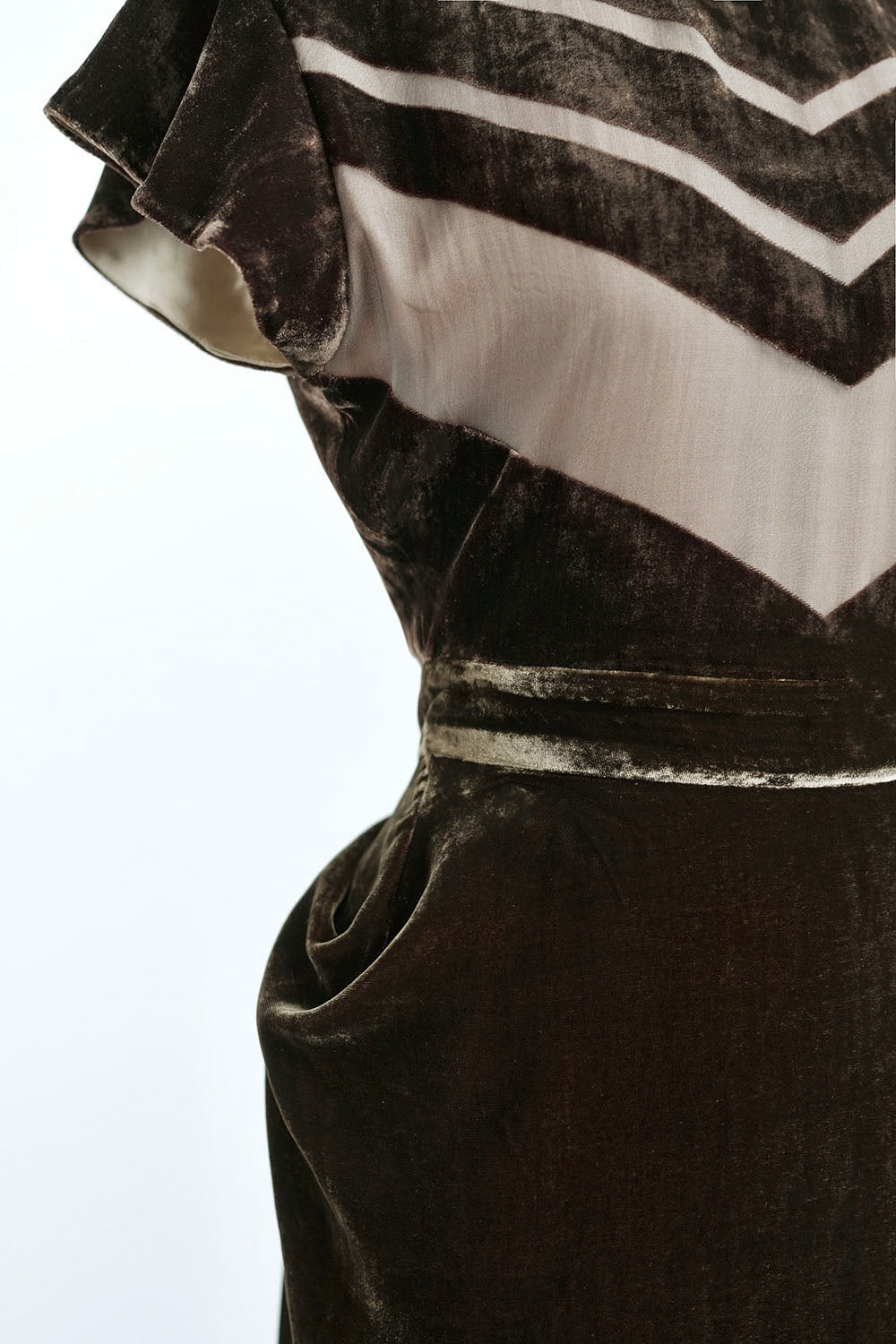 1930s|Art Deco Brown Velvet Goddess Dress