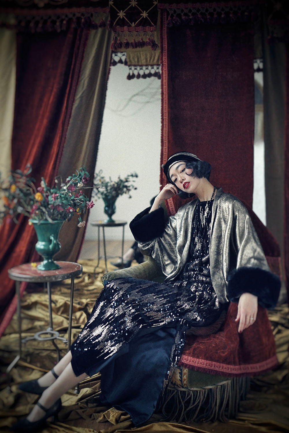 1920s|Lamé Gold Shawl Jacket