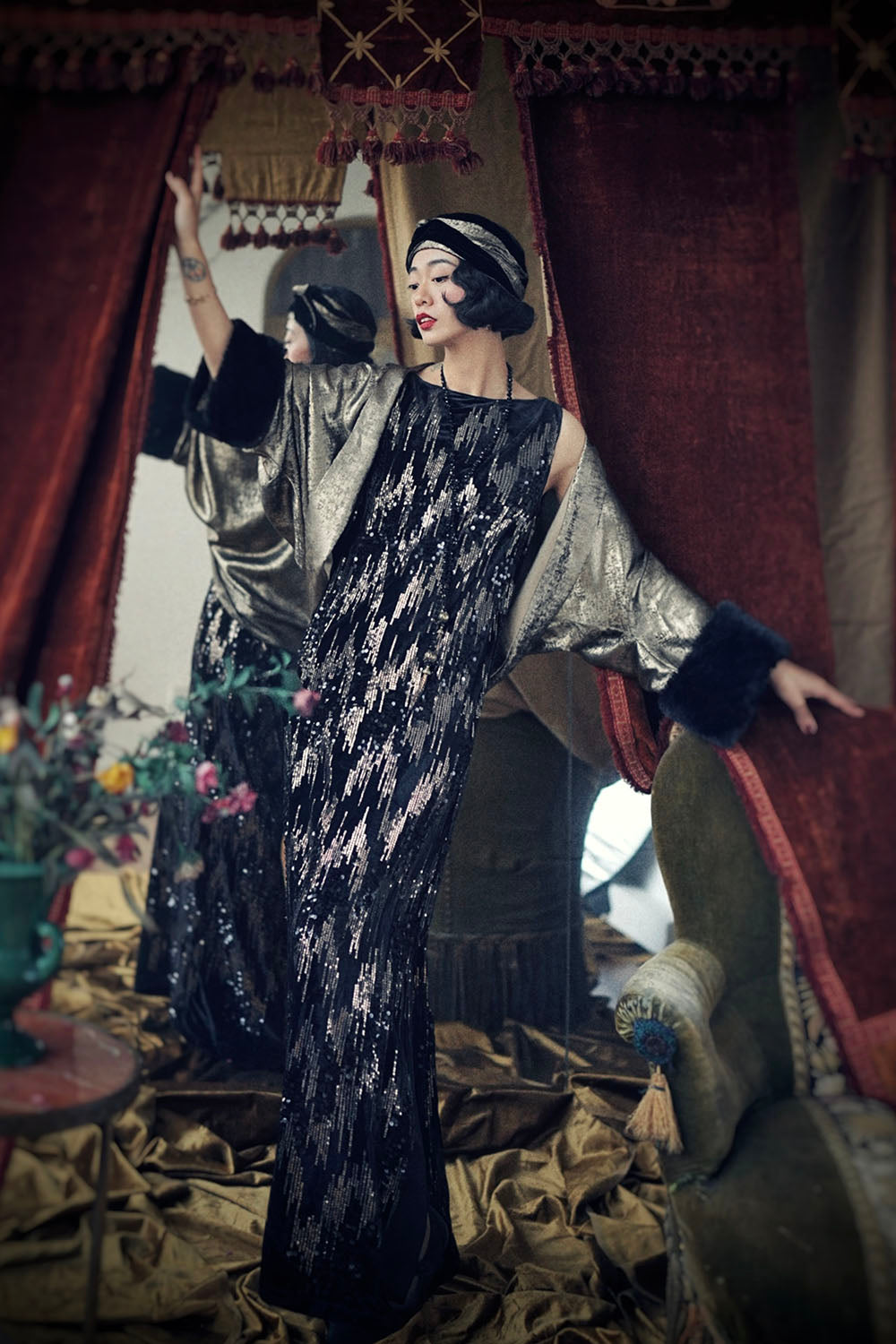 1920s|Lamé Gold Shawl Jacket