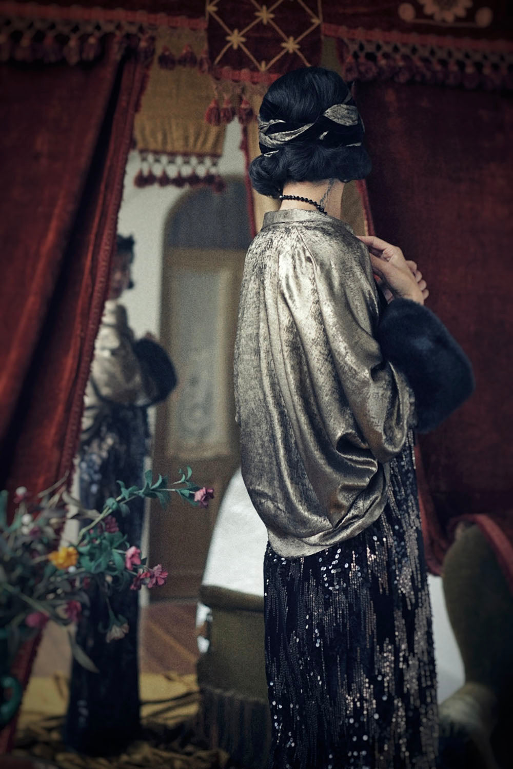 1920s|Lamé Gold Shawl Jacket