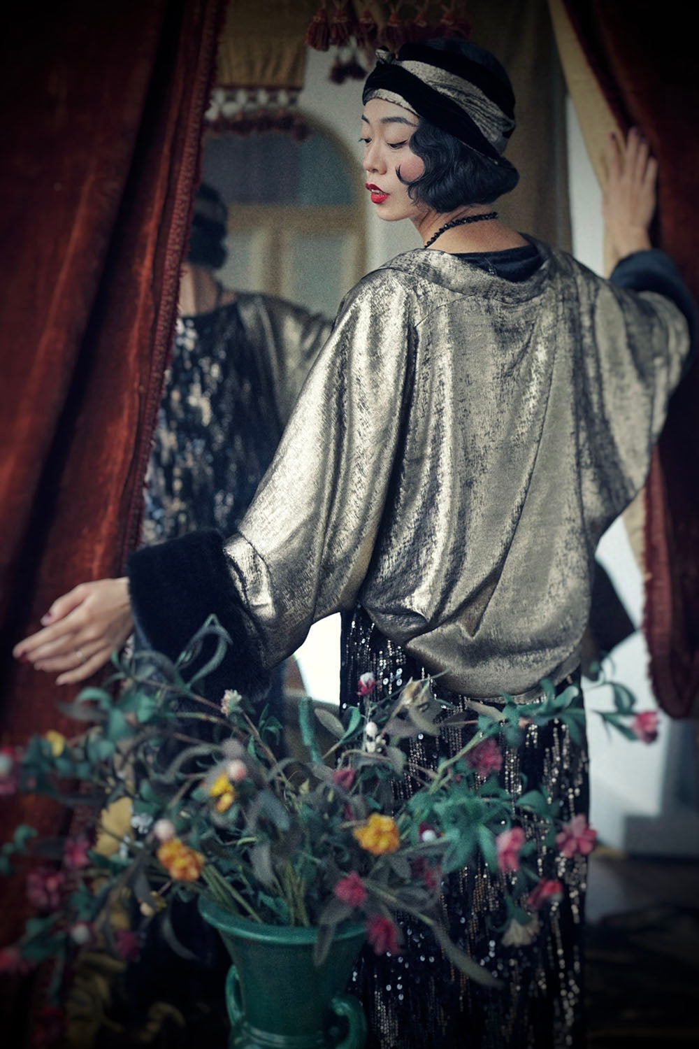 1920s|Lamé Gold Shawl Jacket