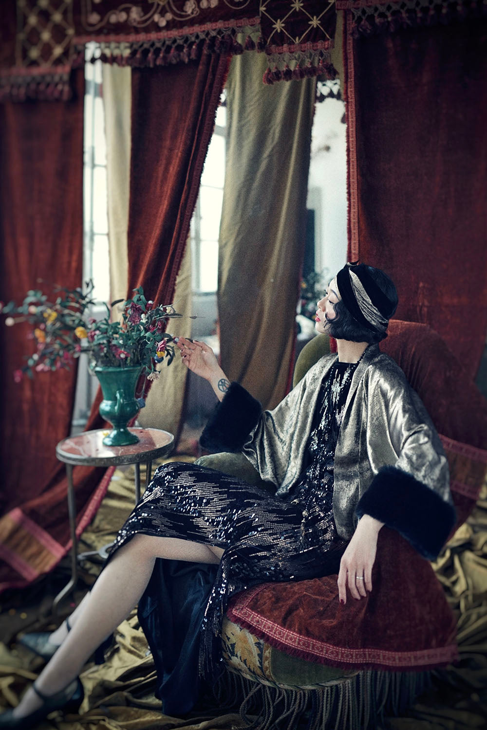 1920s|Lamé Gold Shawl Jacket