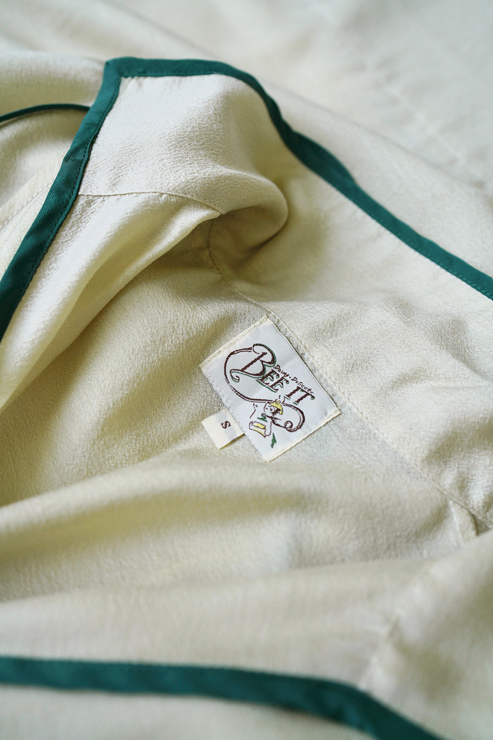 1920s|Green striped woven ribbon dress