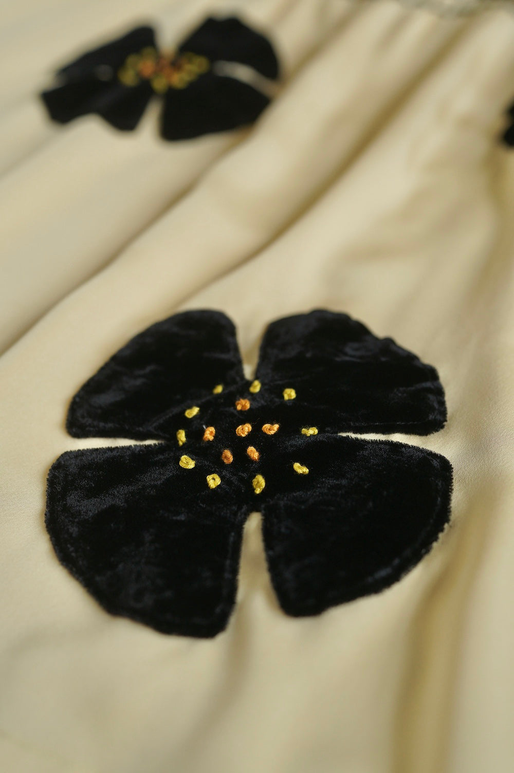 1920s|Velvet Flower Decorated Dress