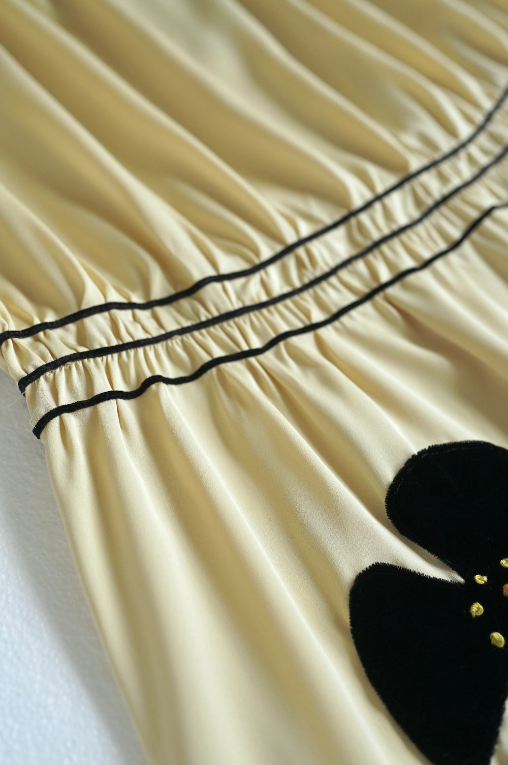 1920s|Velvet Flower Decorated Dress