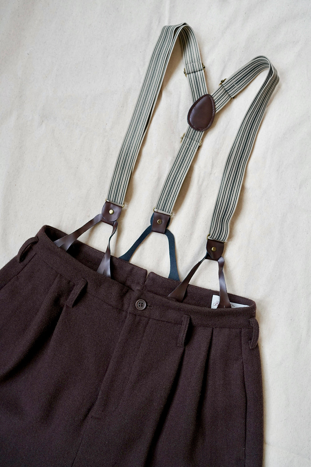 1940s|Flannel High-waist Trousers.