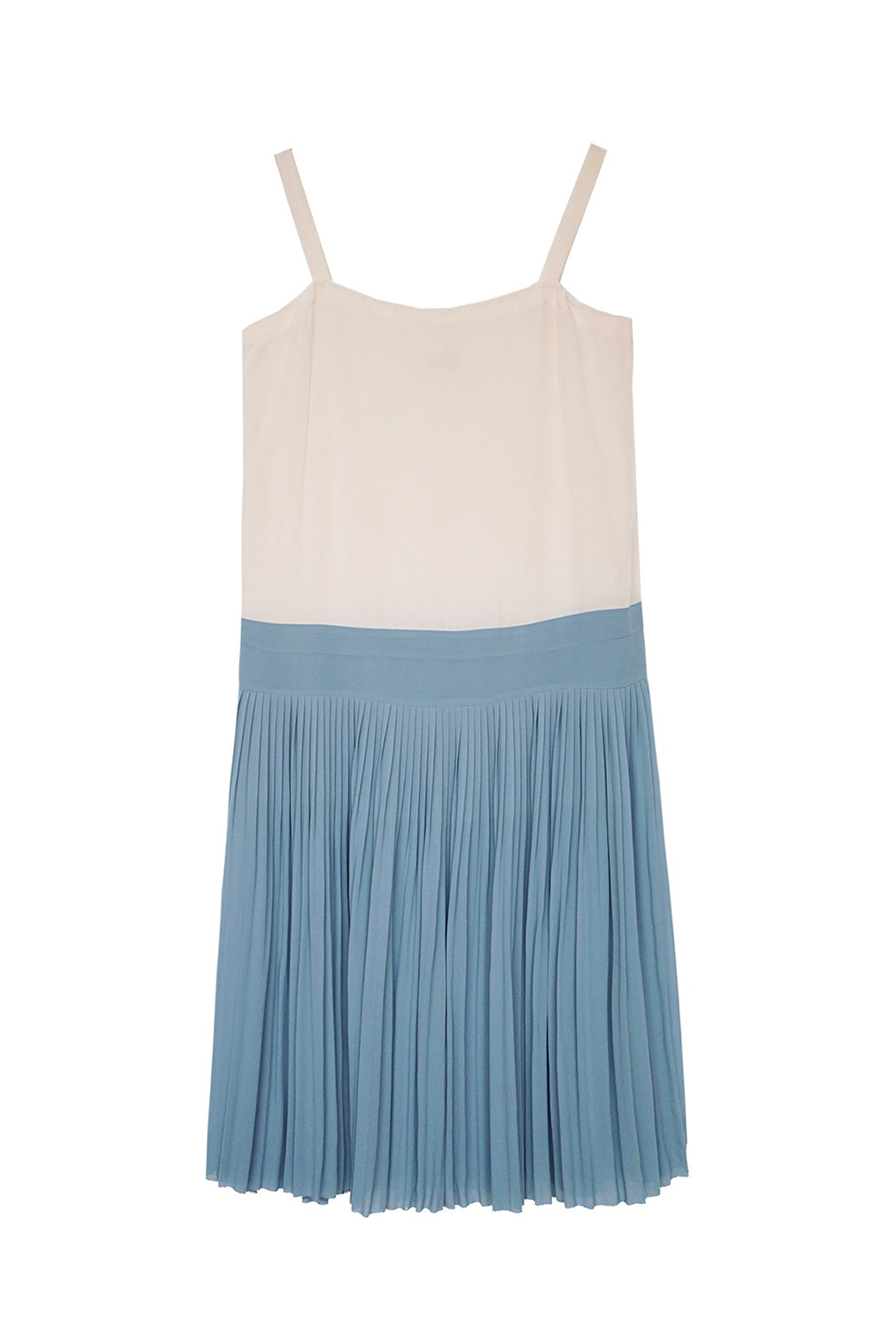 1920s|Color-Block Pleated Slip Dress