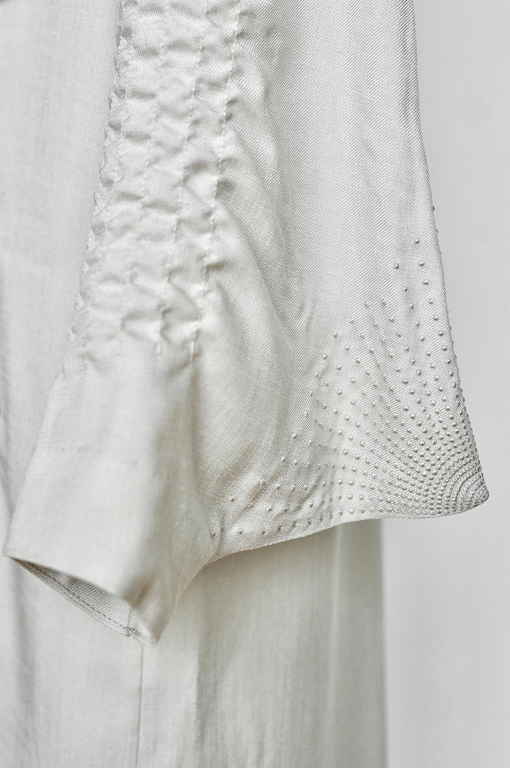 1920s|Radiant stripe seed embroidery coat(White)