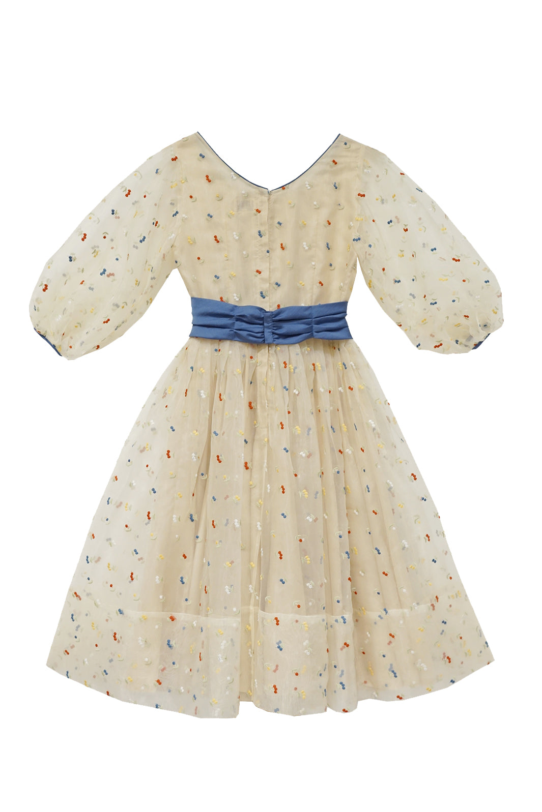 1950s|Cherry Embroidered Organza Dress