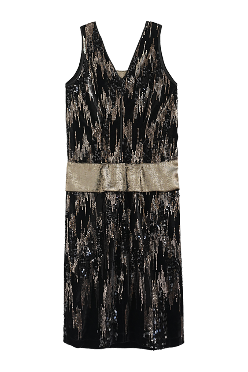 1920s|Gold Sequin Paneled Dress