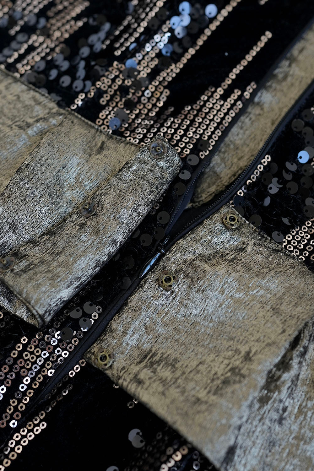 1920s|Gold Sequin Paneled Dress