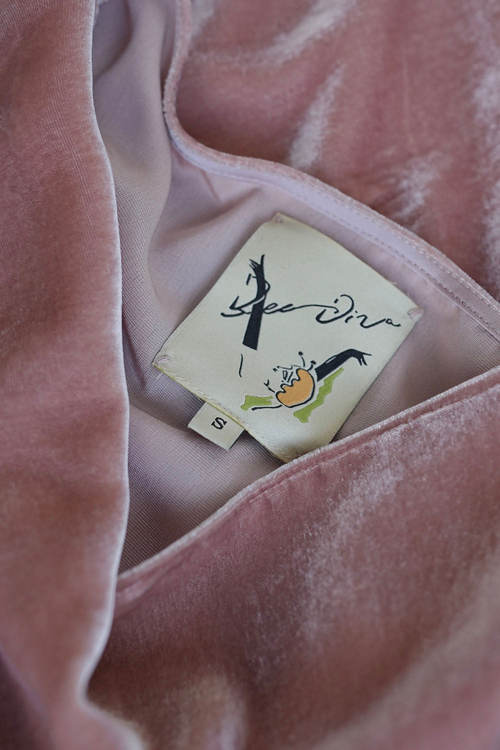 1930s|Cap Sleeve Velvet Gown (Pink + Coffee)