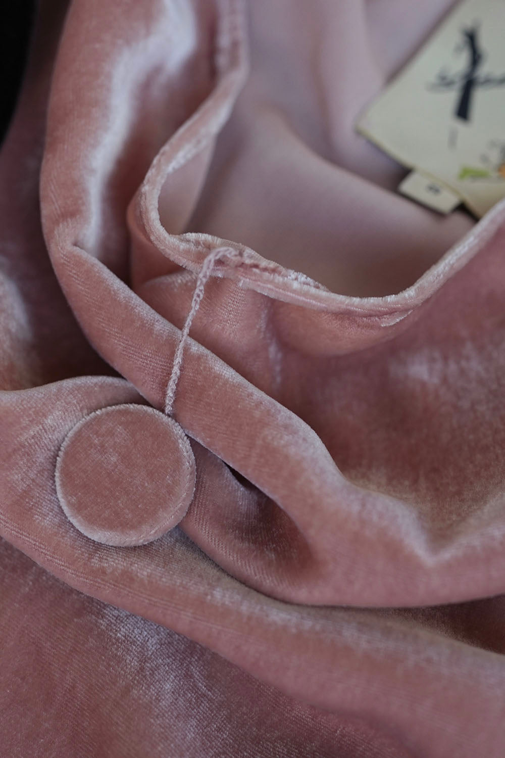 1930s|Cap Sleeve Velvet Gown (Pink + Coffee)