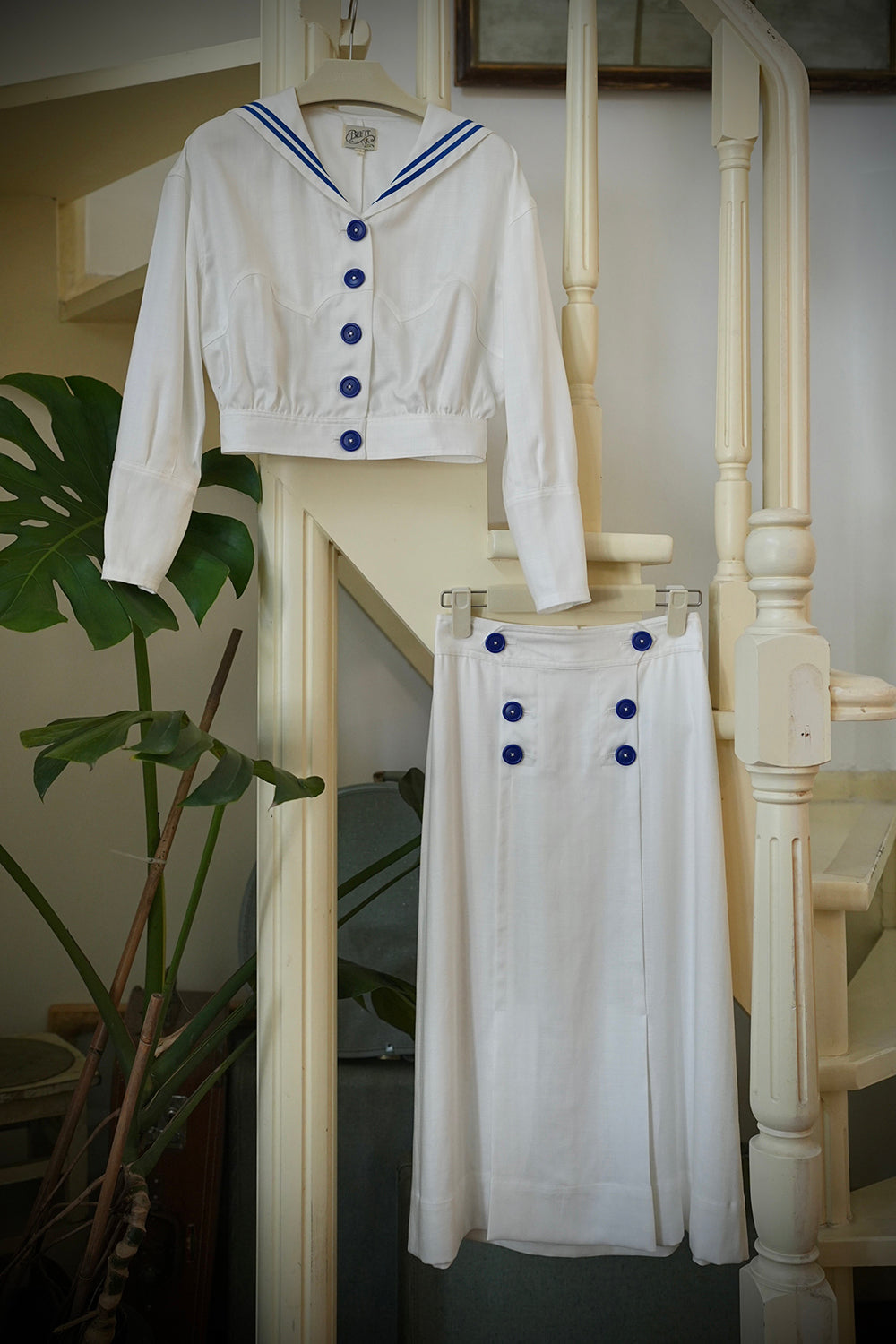 1910s|Double-Breasted Sailor Set|Jacket&Skirt