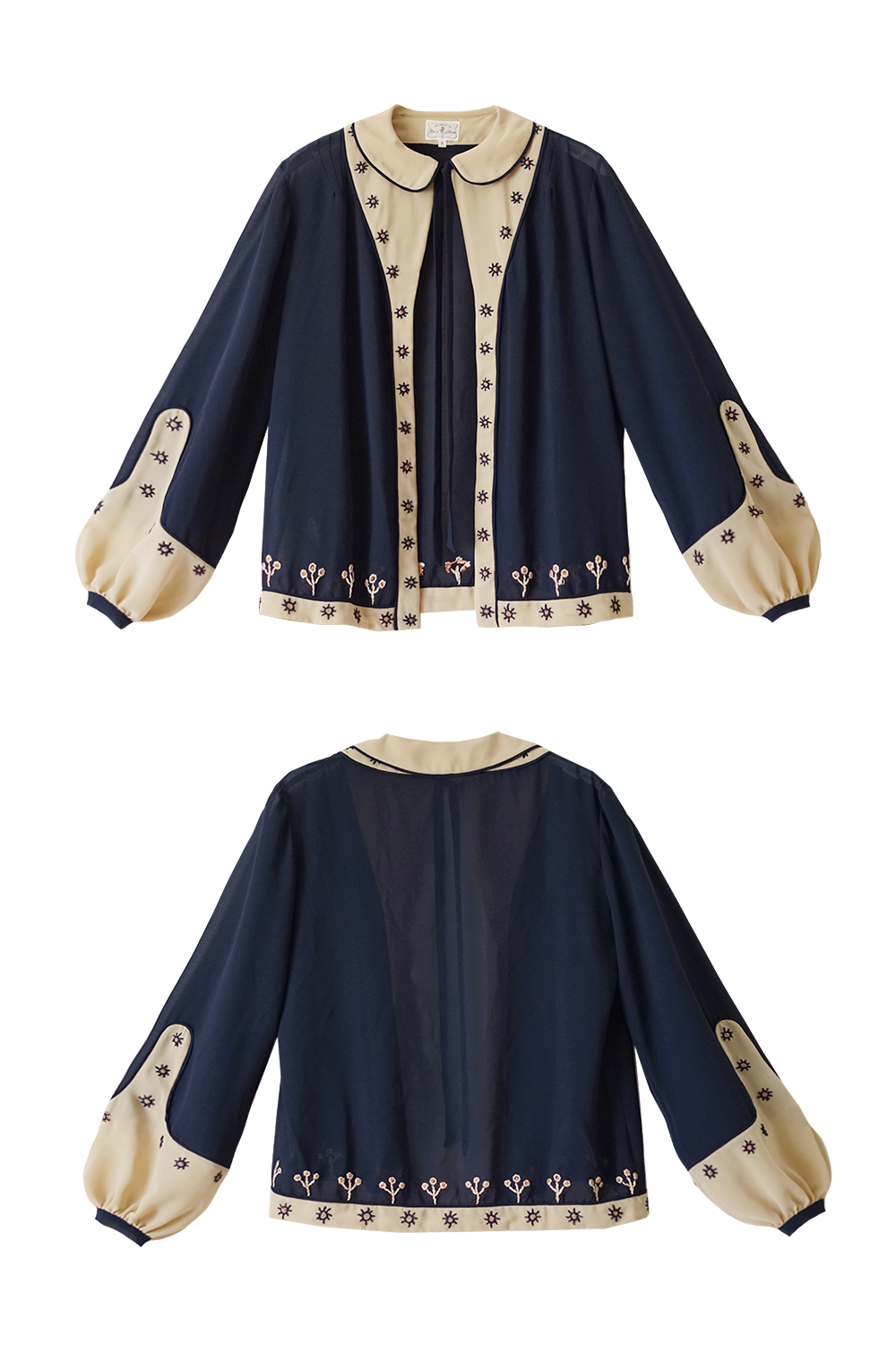 1920s|Hand-embroidered Chiffon Two-Piece Set