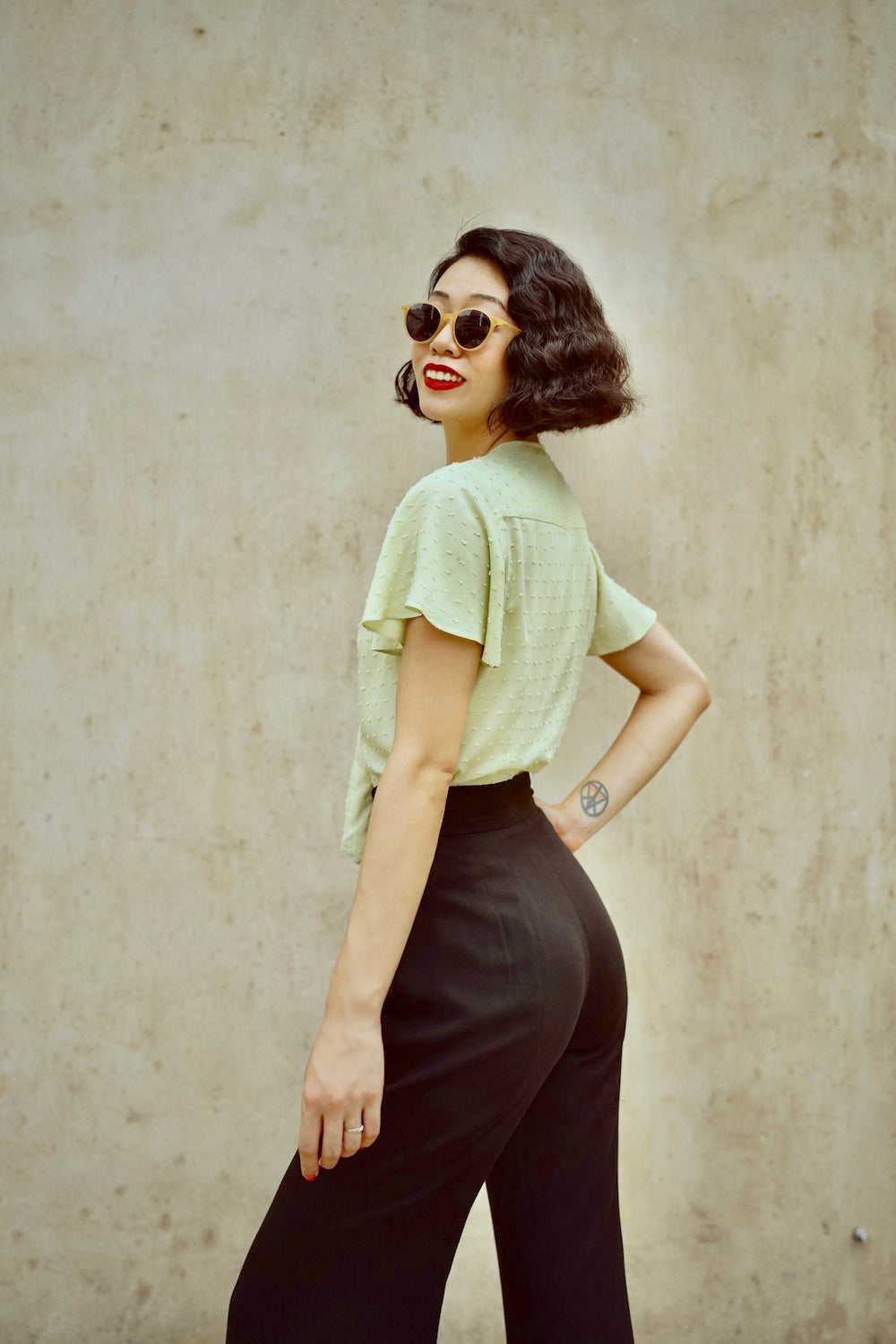 1930s|Versatile High-Waisted Wide-Leg Pants