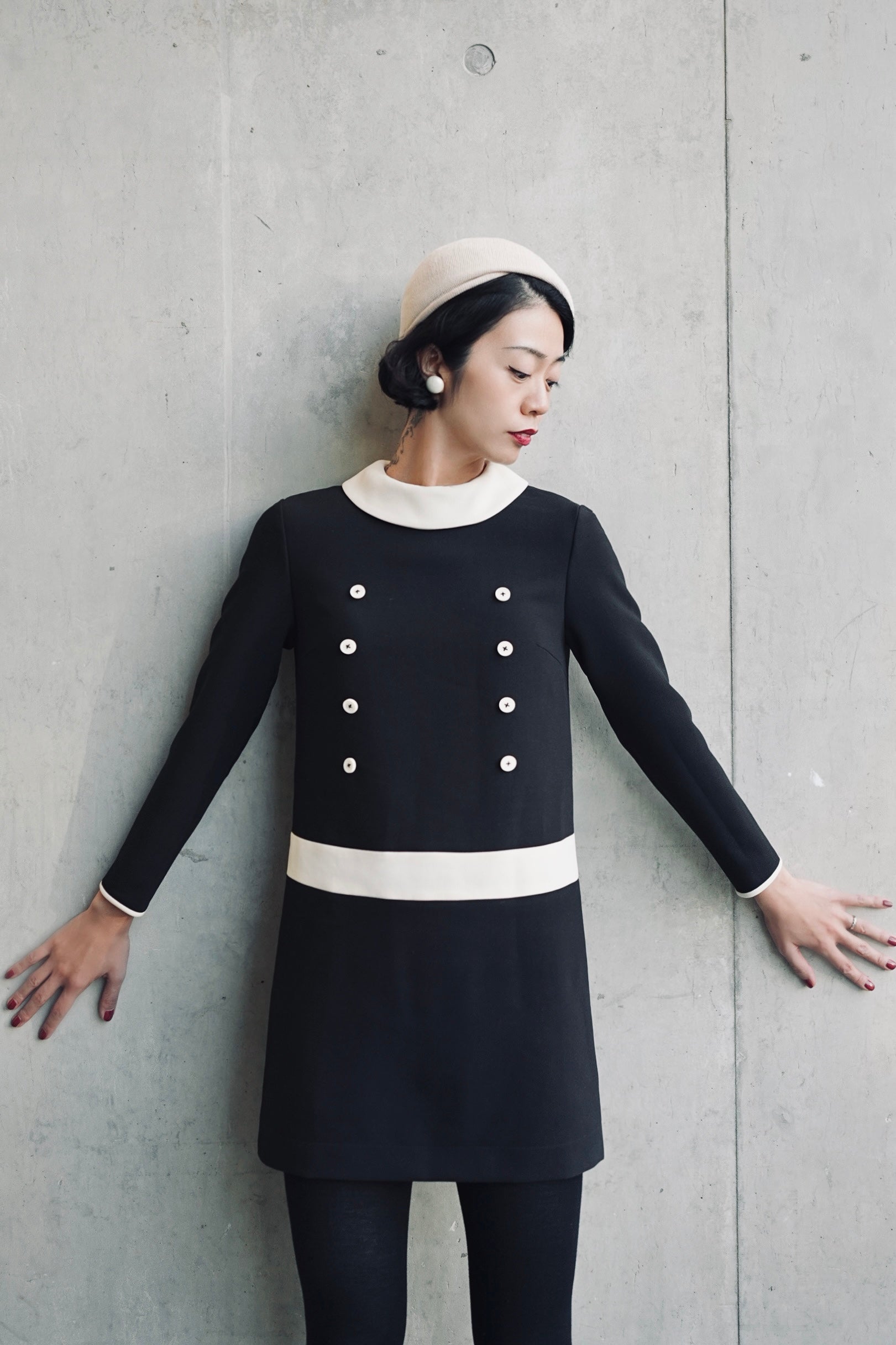 1960sBlack and White Mod Mini Dress  Bee's Knees