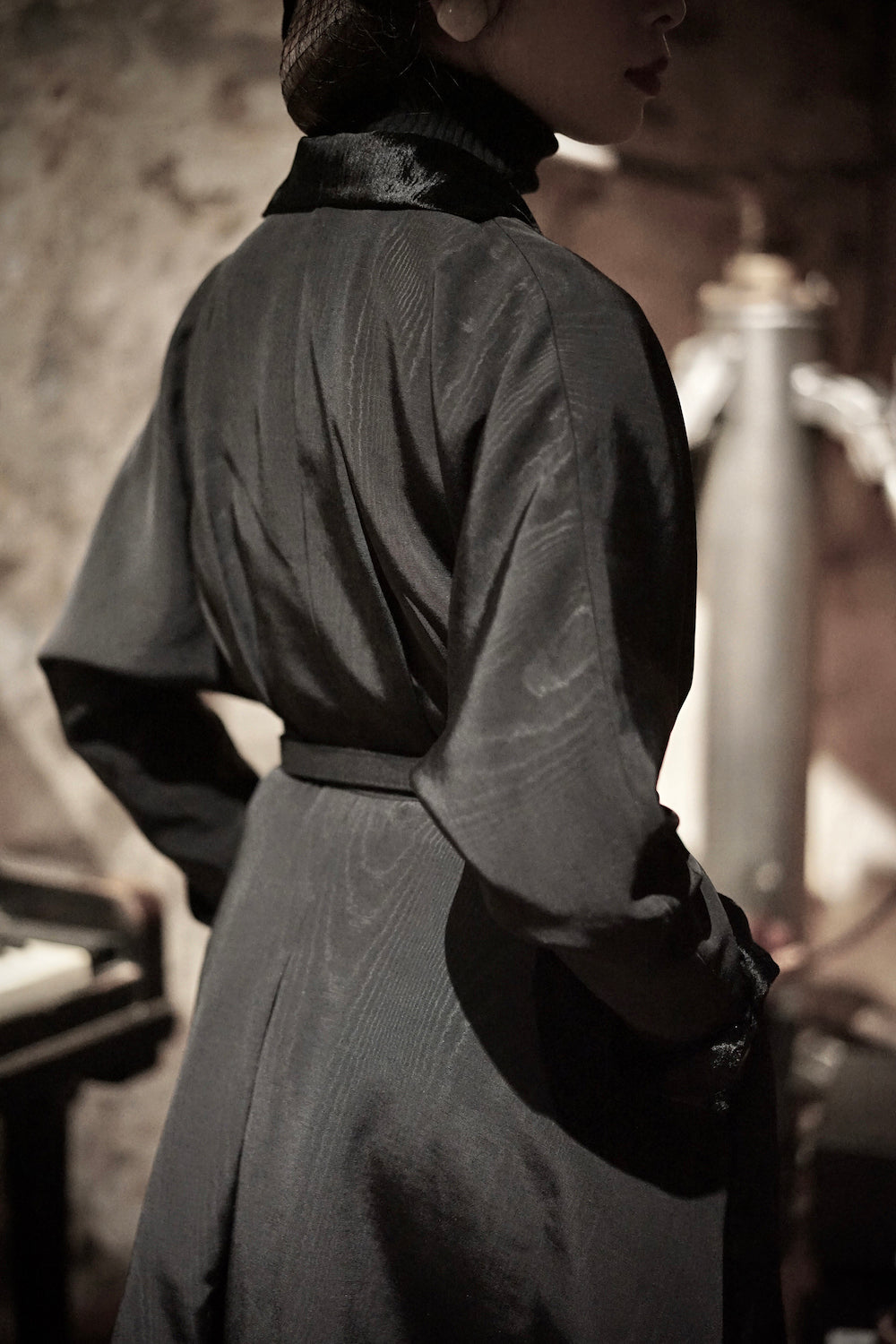 1950s|Classic Trench Coat Dress| Black&White
