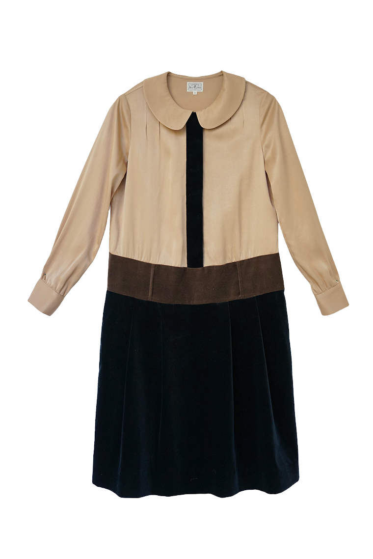 1920s|Peter Pan Collar Velvet Two-Piece Set