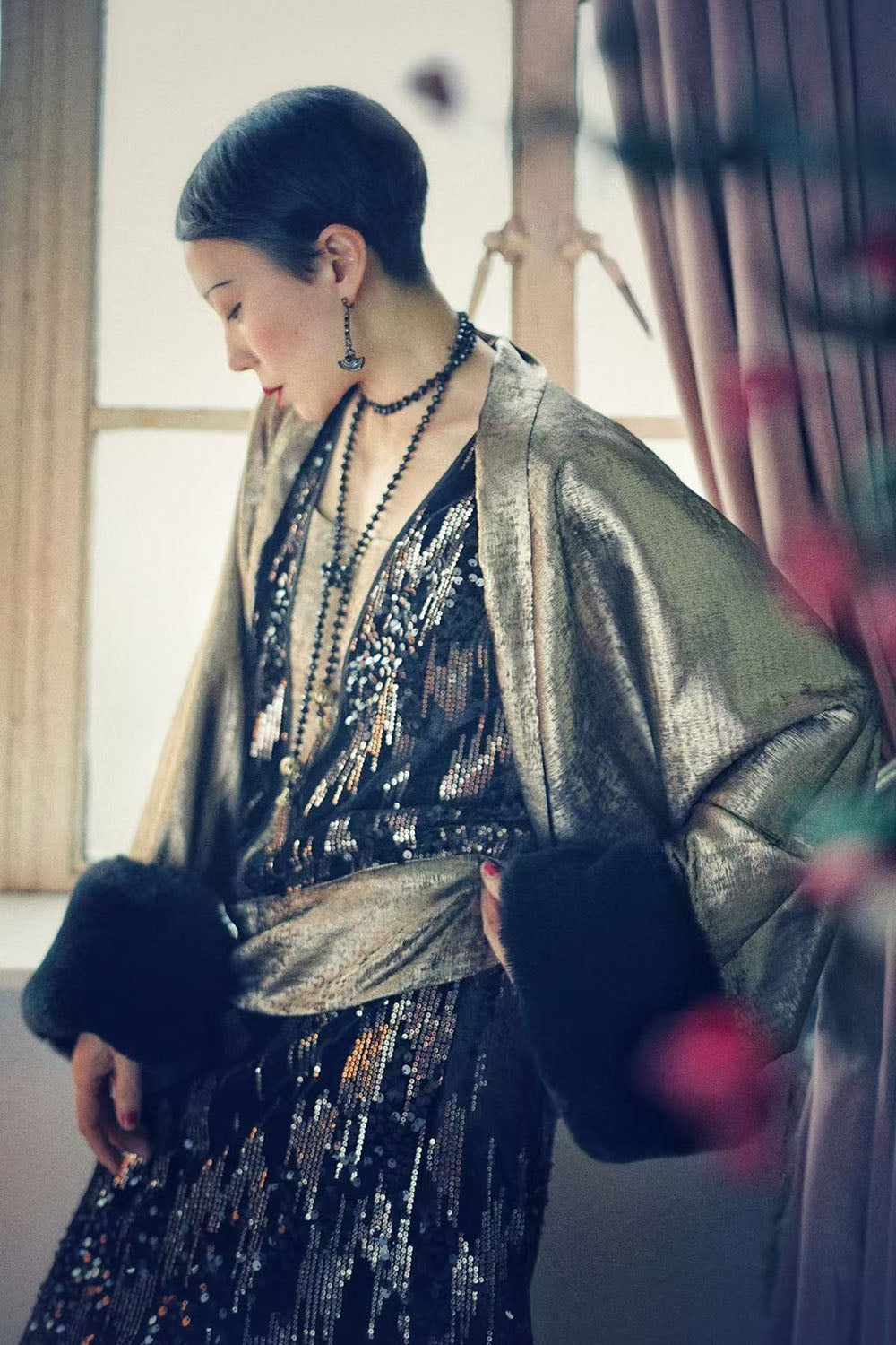 1920s|Lamé Gold Shawl Jacket