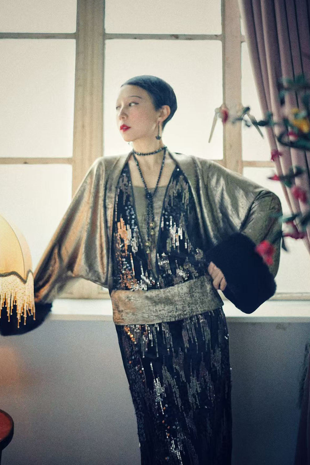 1920s|Lamé Gold Shawl Jacket