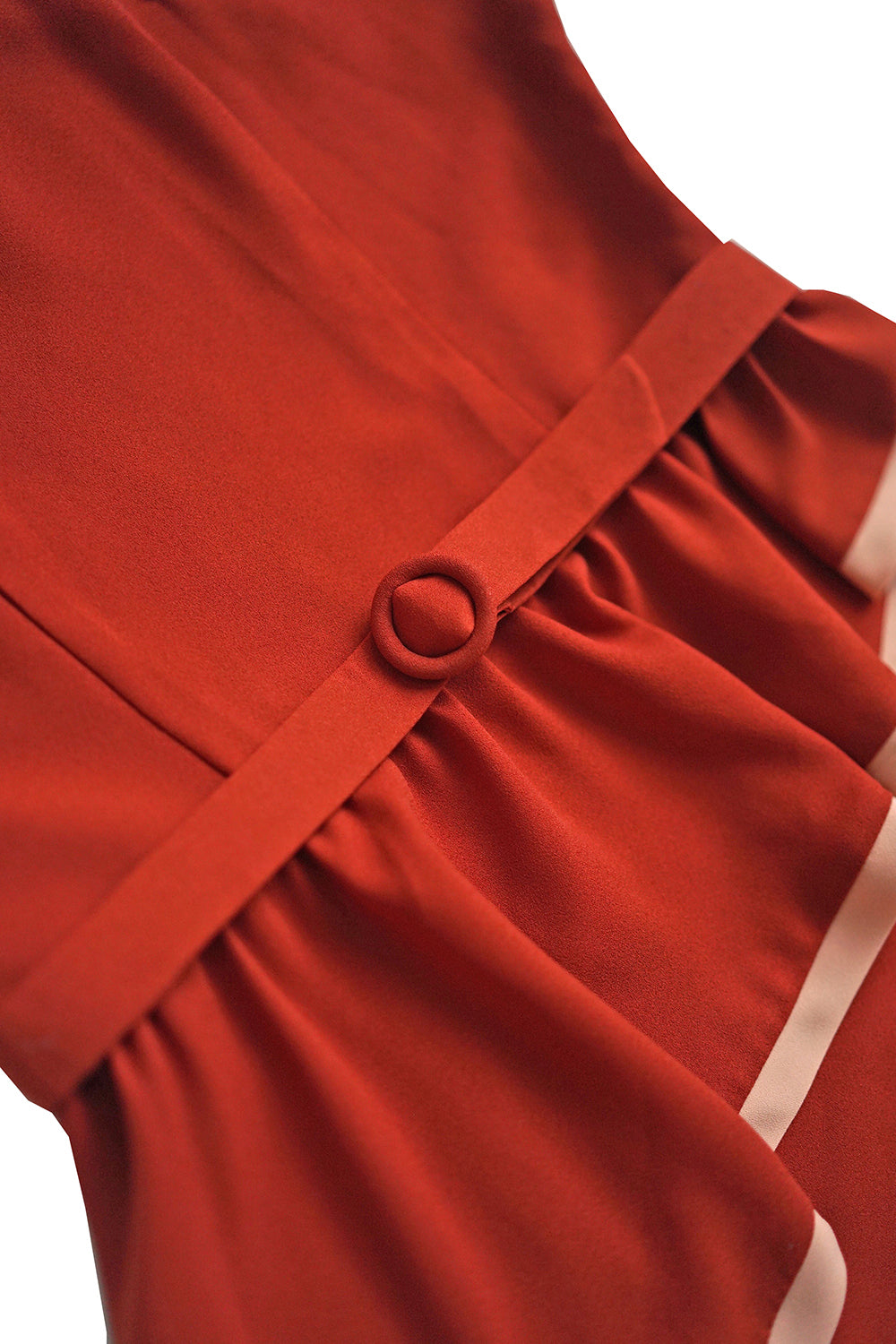 1940s|Bows Peplum Dress(Orange / Navy)