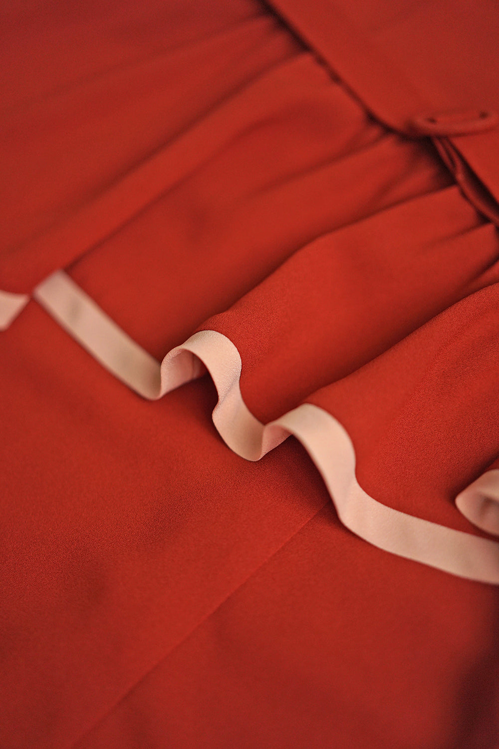 1940s|Bows Peplum Dress(Orange / Navy)