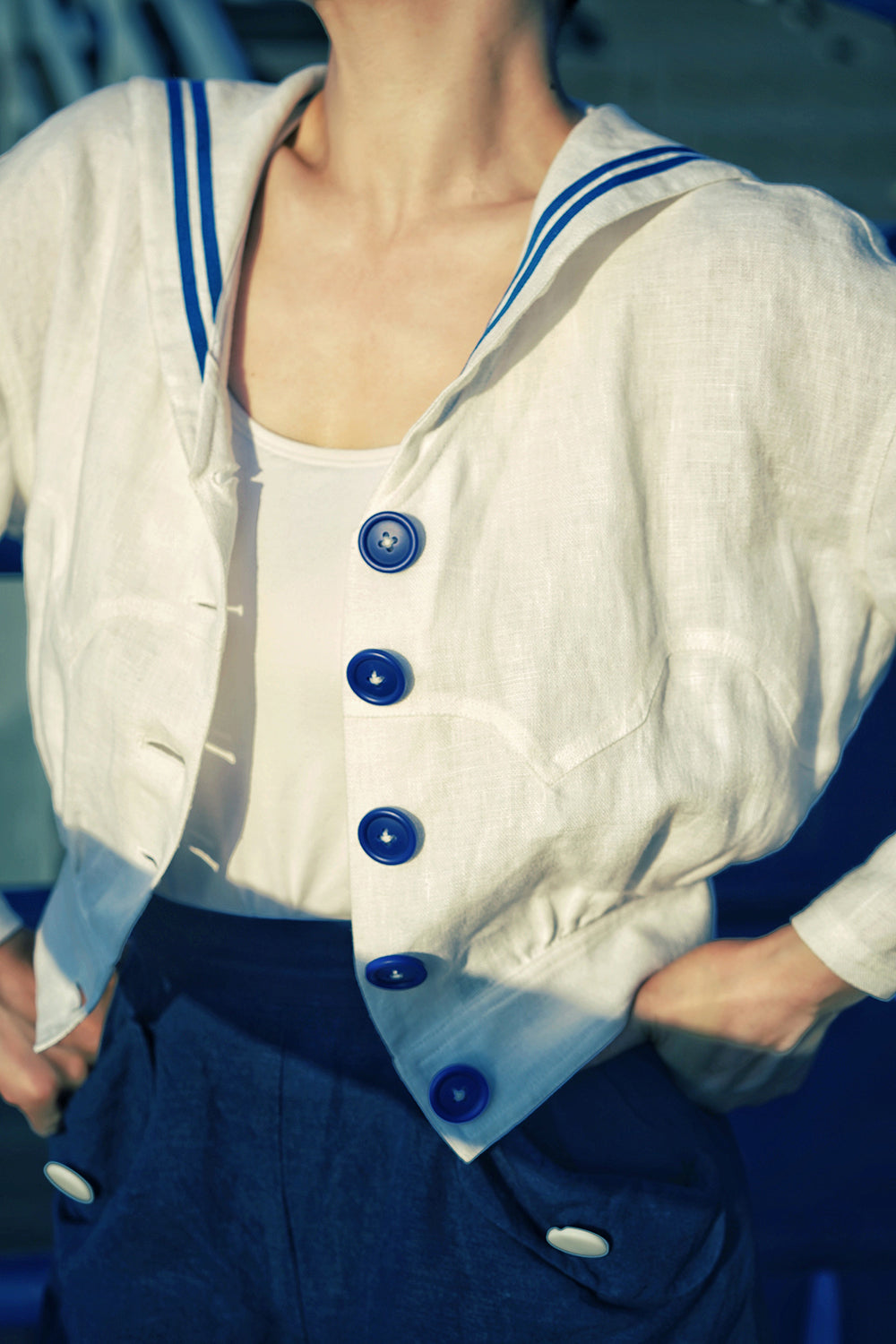 1910s|Double-Breasted Sailor Set|Jacket&Skirt