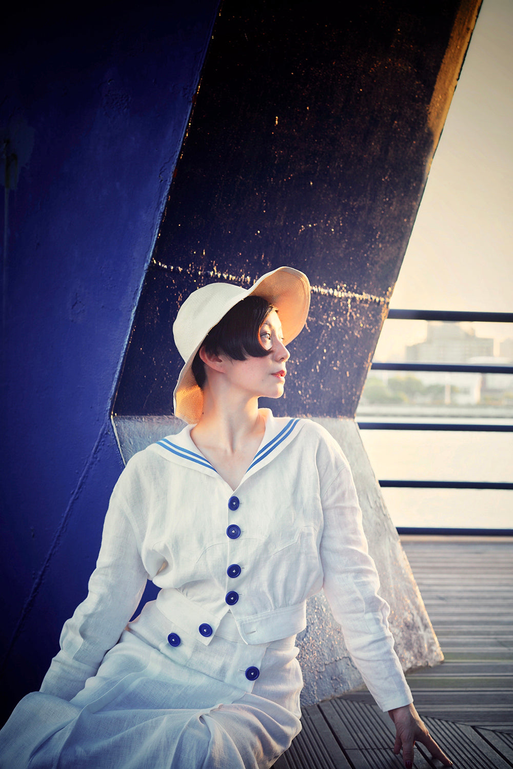 1910s|Double-Breasted Sailor Set|Jacket&Skirt