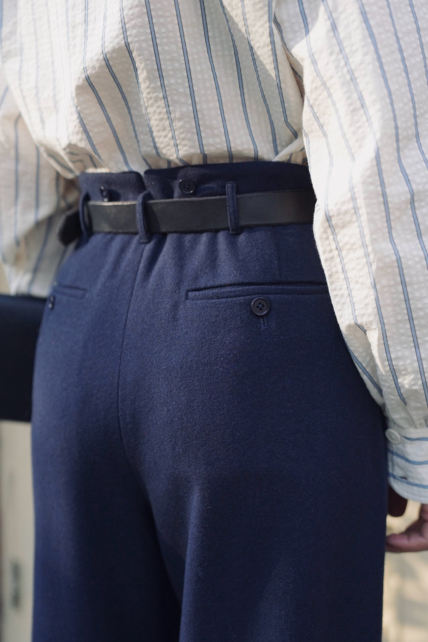 1940s｜Flannel High-waist Trousers.