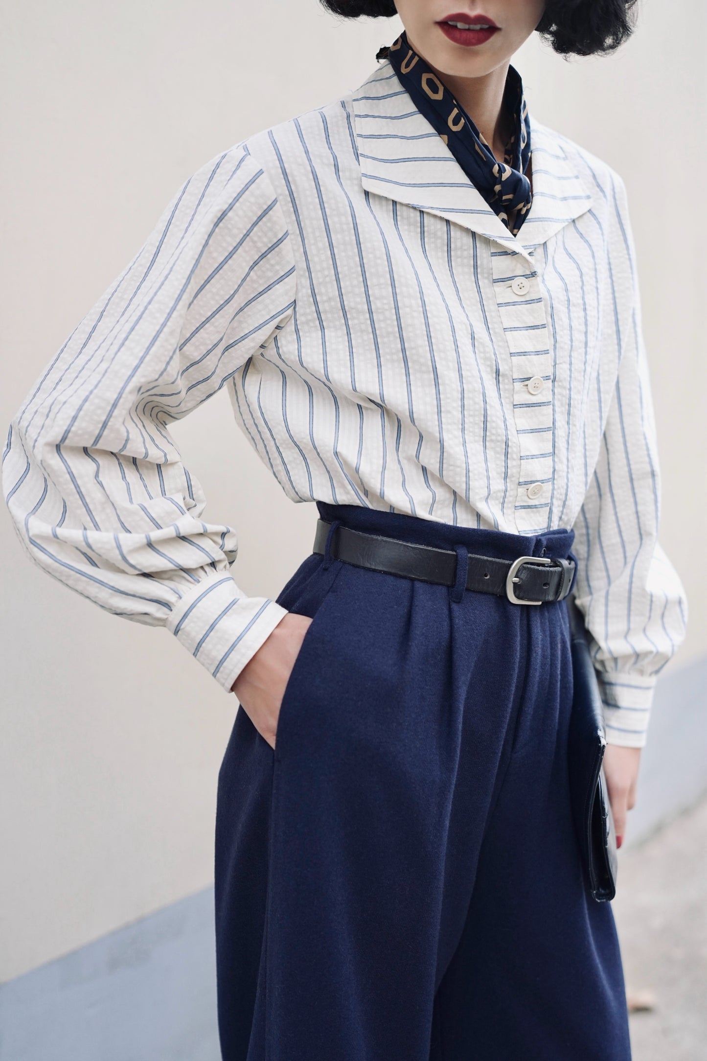 1940s｜Flannel High-waist Trousers.