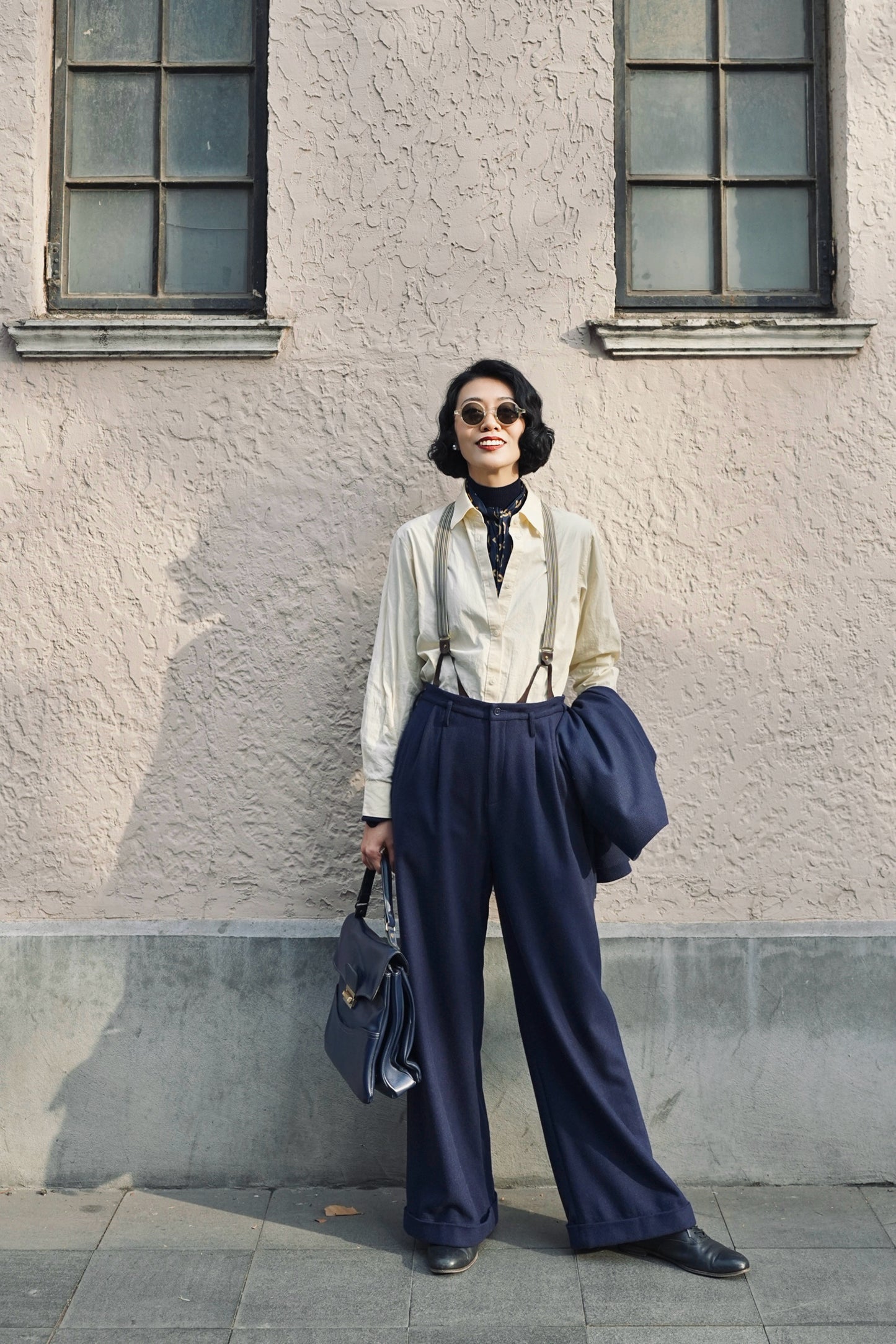 1940s｜Flannel High-waist Trousers.