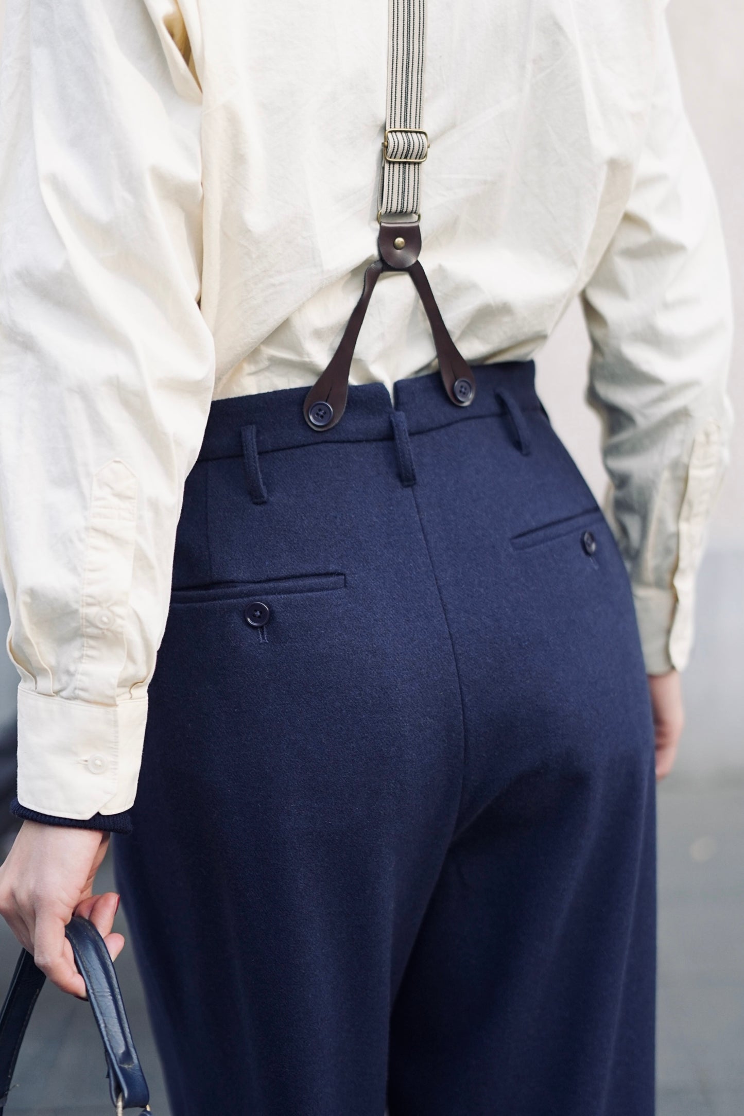 1940s｜Flannel High-waist Trousers.
